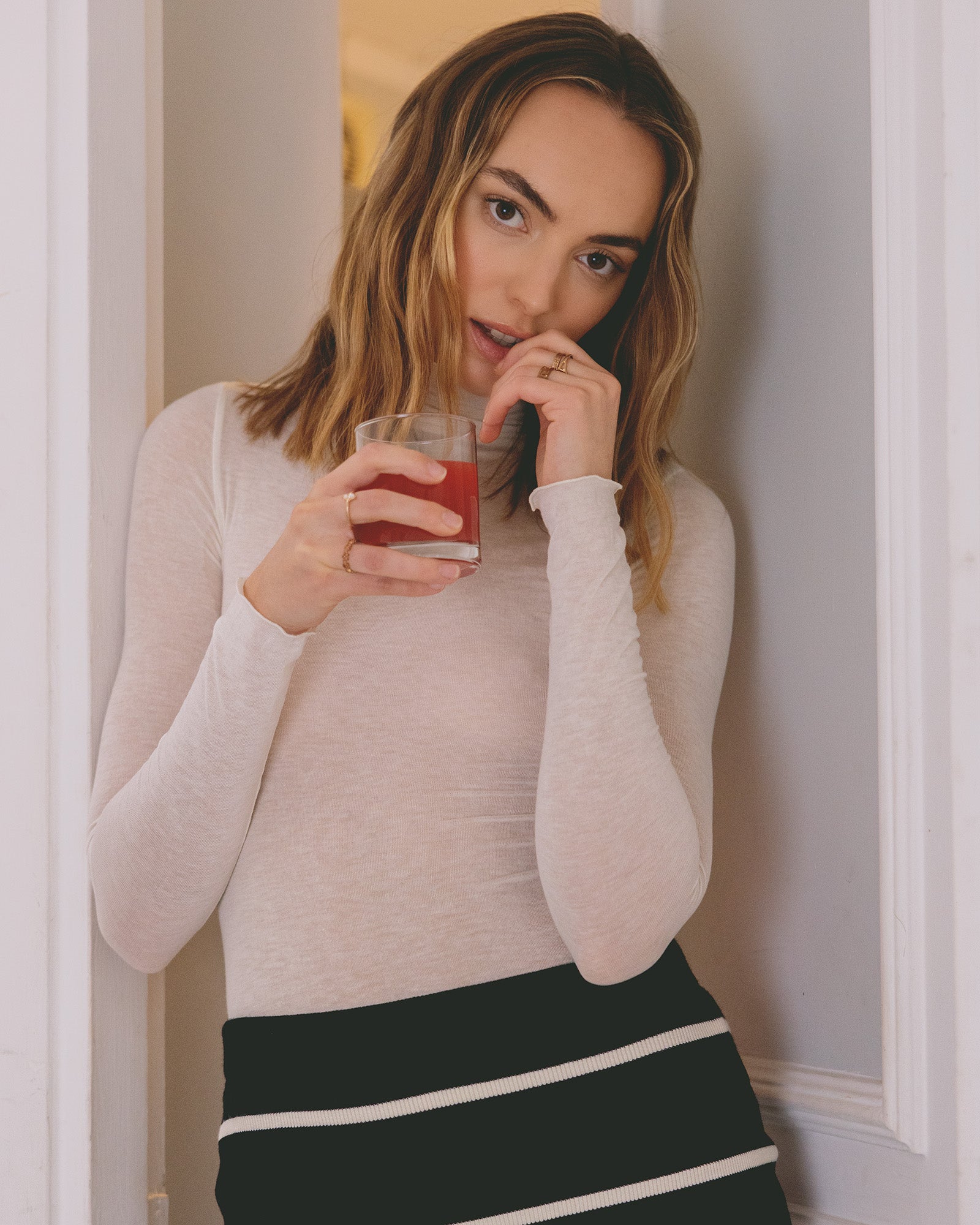 Pokem&Hent Autunno e Inverno Oversize Maglia Dolcevita Maglione Donna Spessore Cashmere Pullover, bianco, S