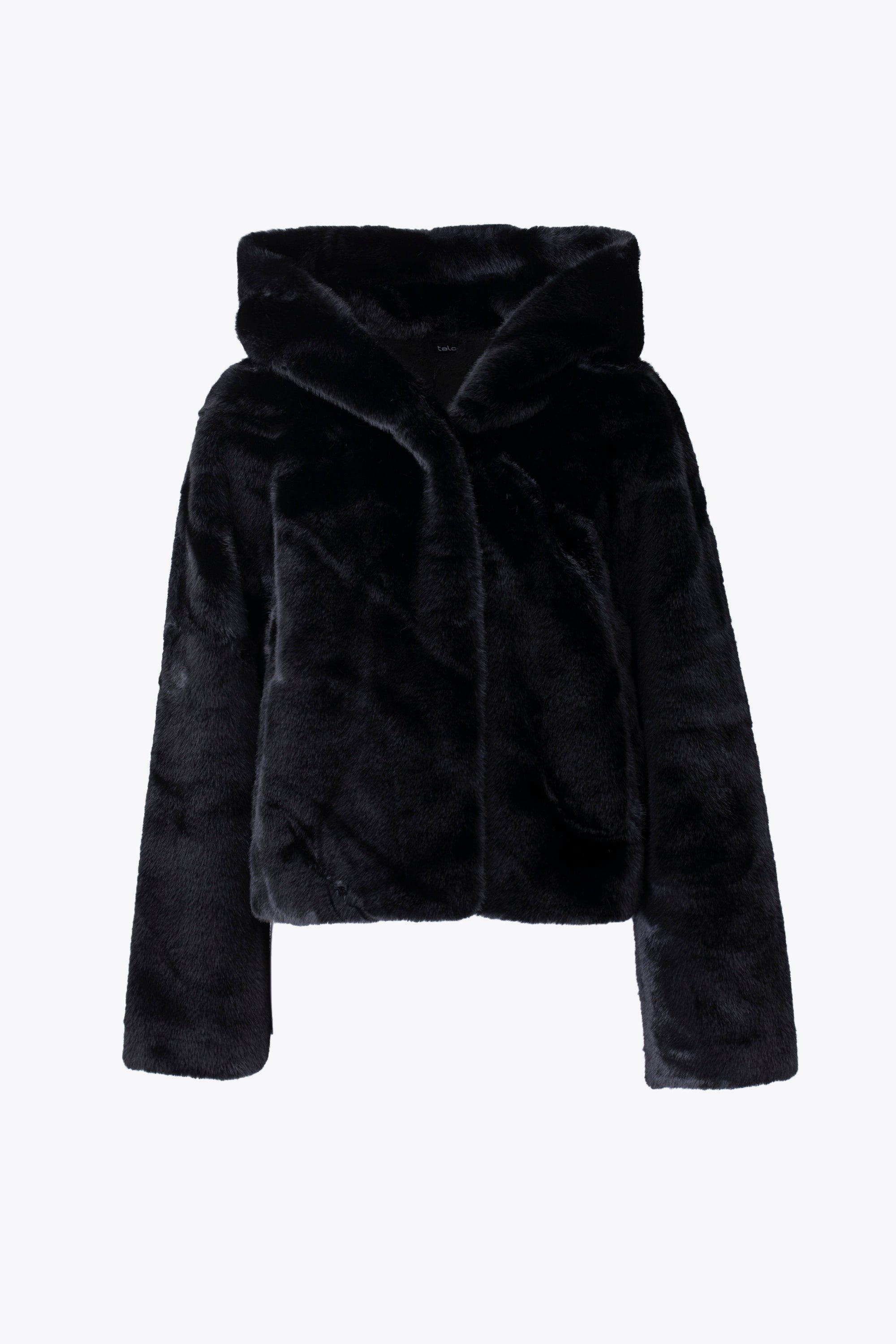 Giacca corta con cappuccio effetto pelliccia - FW26