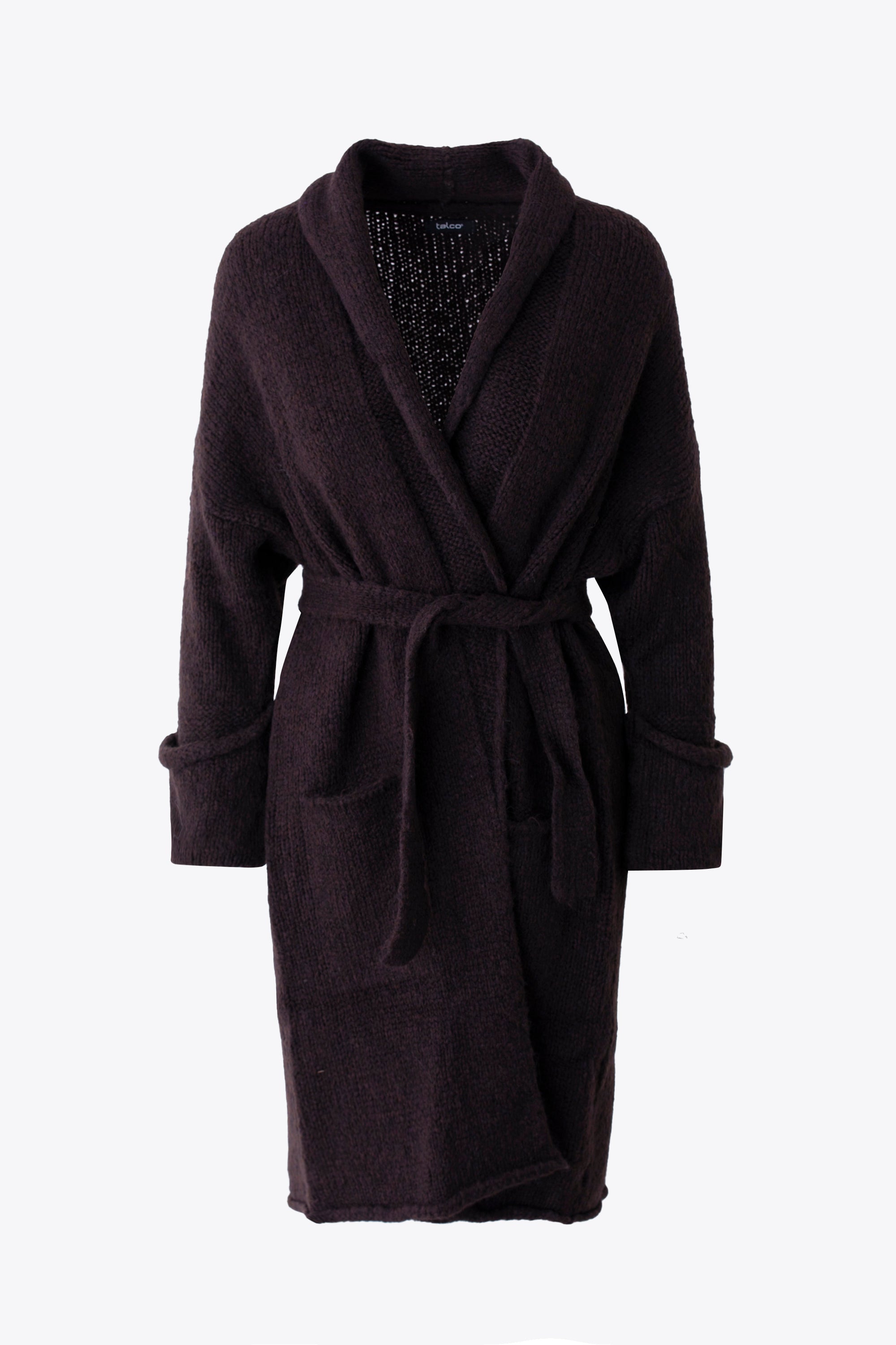 Cardigan lungo con cintura in misto lana - FW26