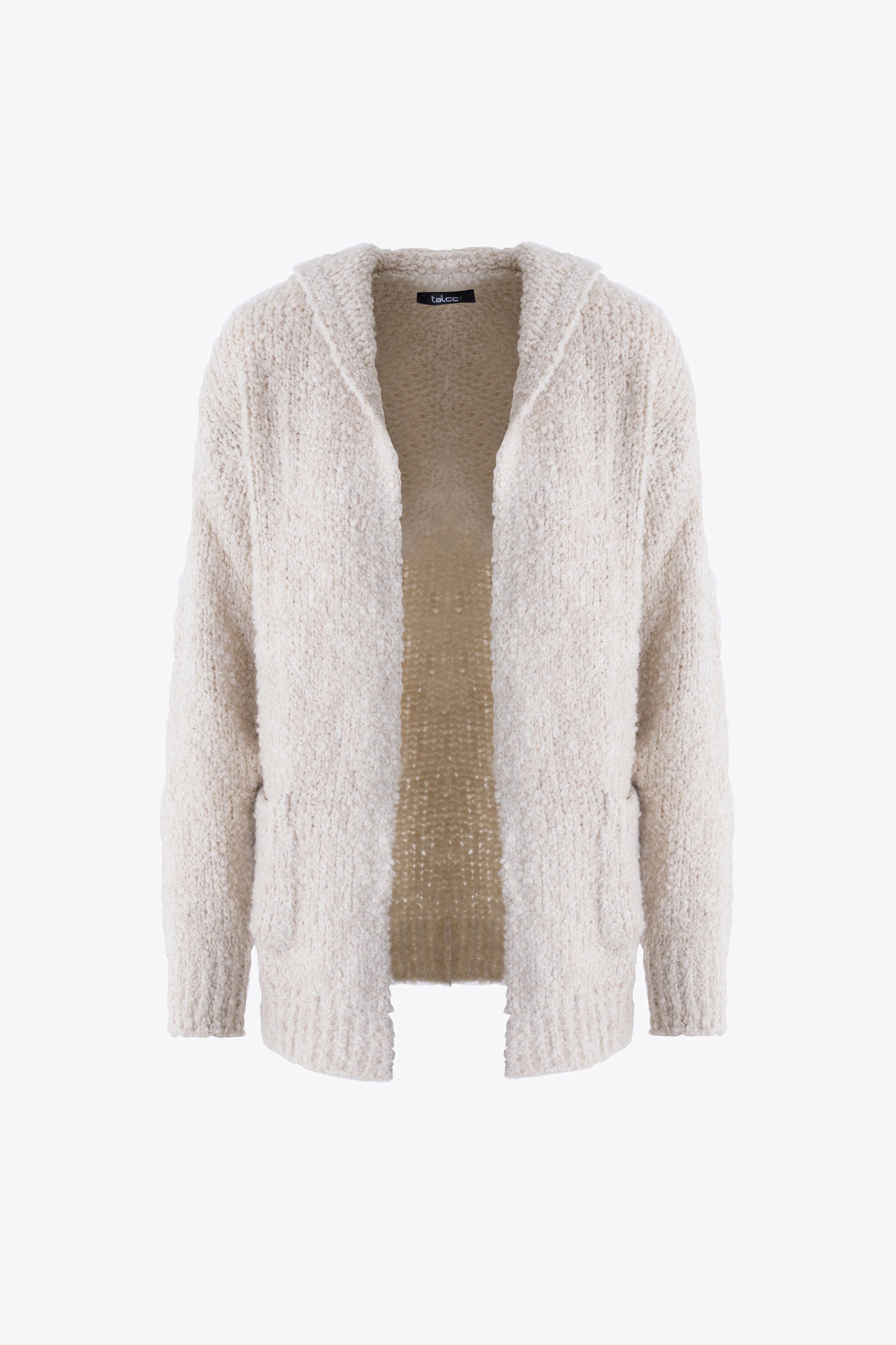 Cardigan corto in misto lana boucle - FW26