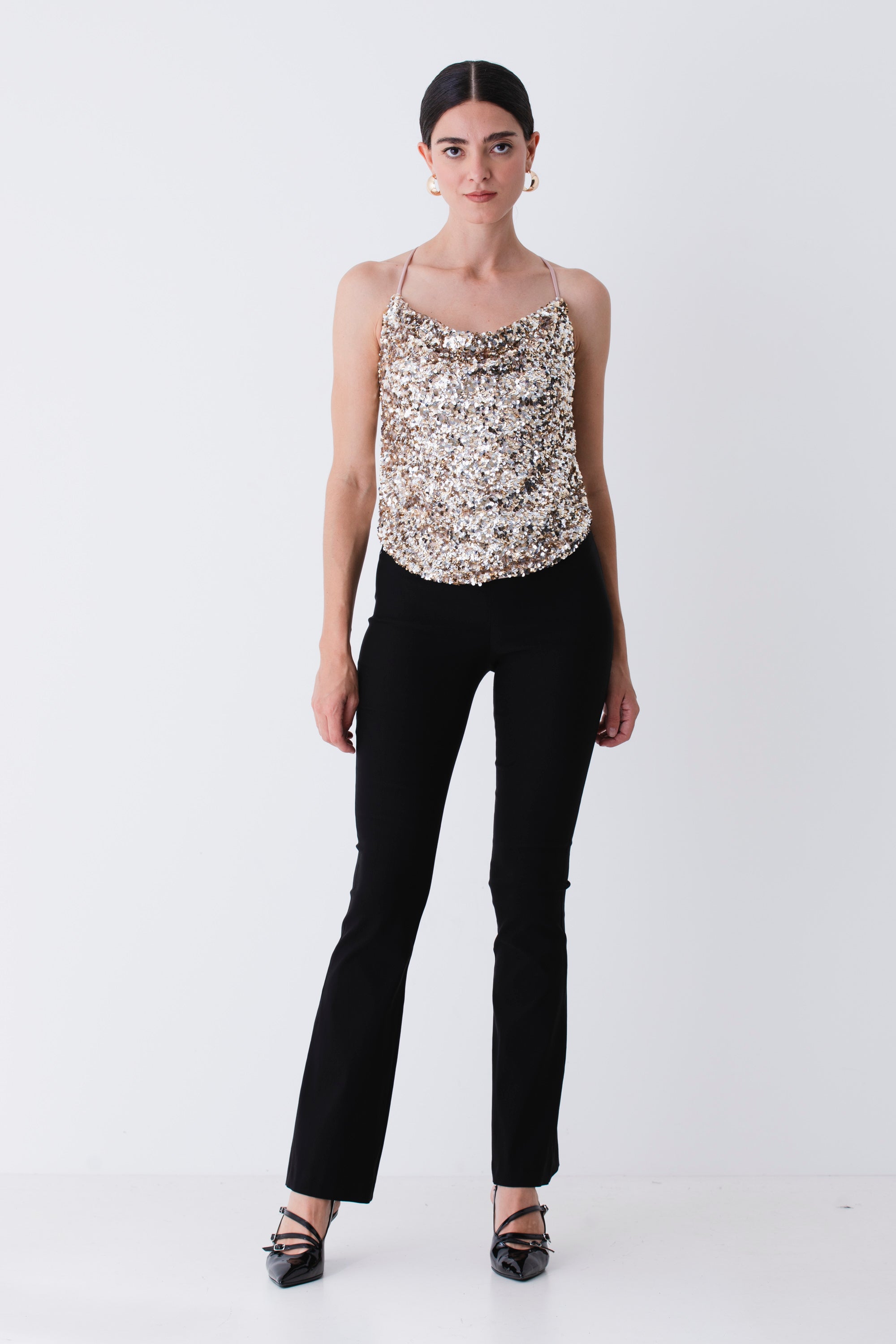 Top bretelle sottili con paillettes - FW26