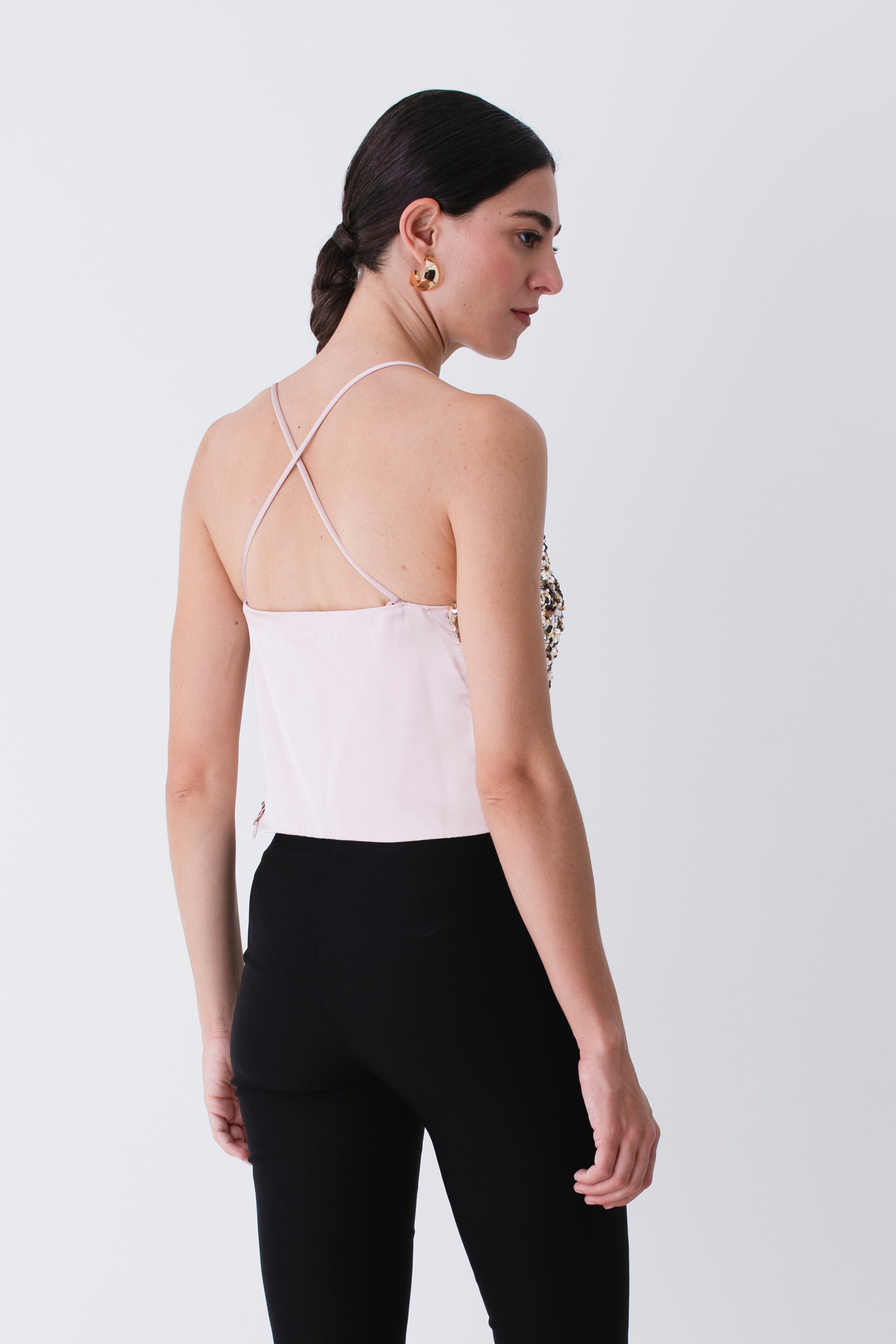 Top bretelle sottili con paillettes - FW26