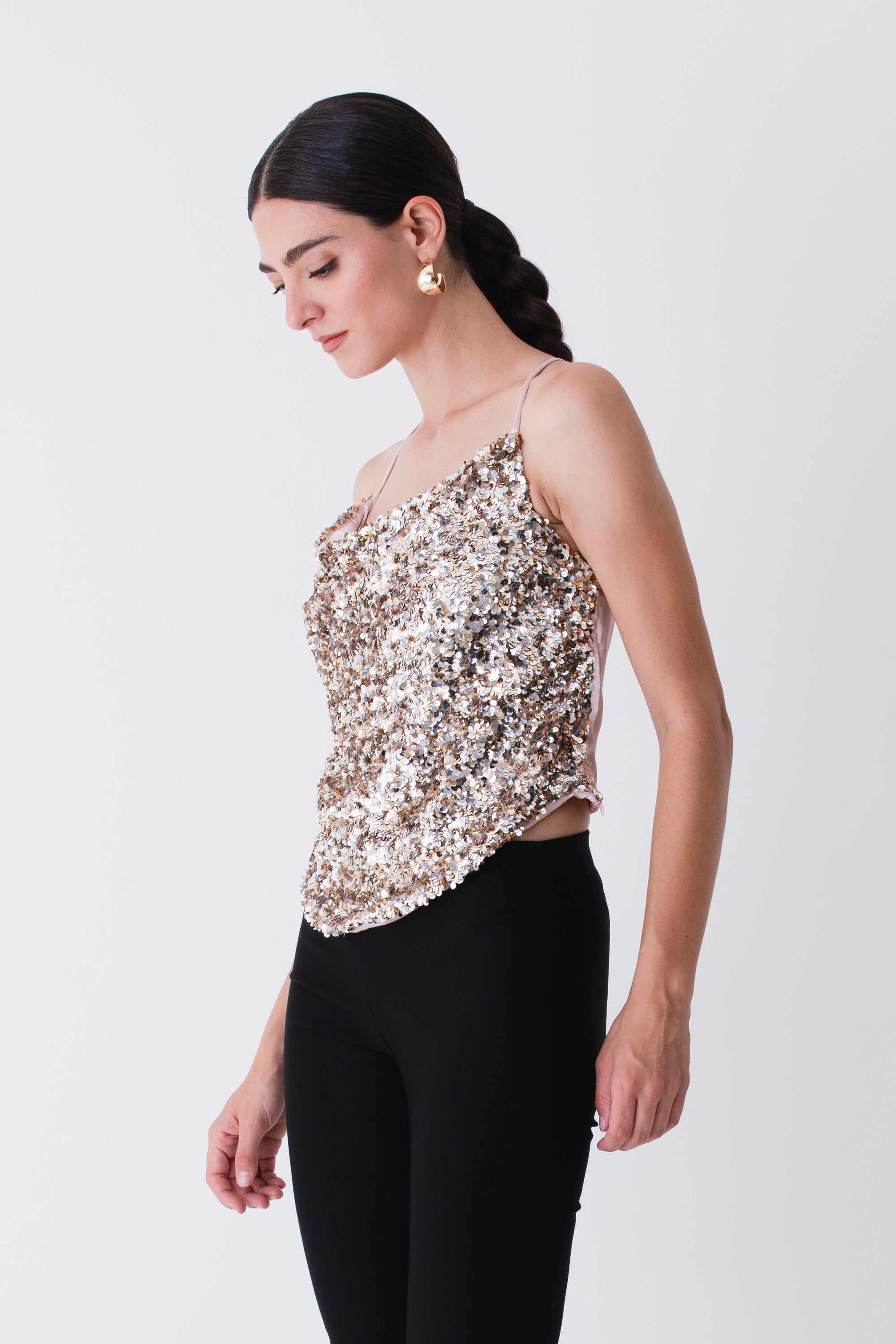 Top bretelle sottili con paillettes - FW26