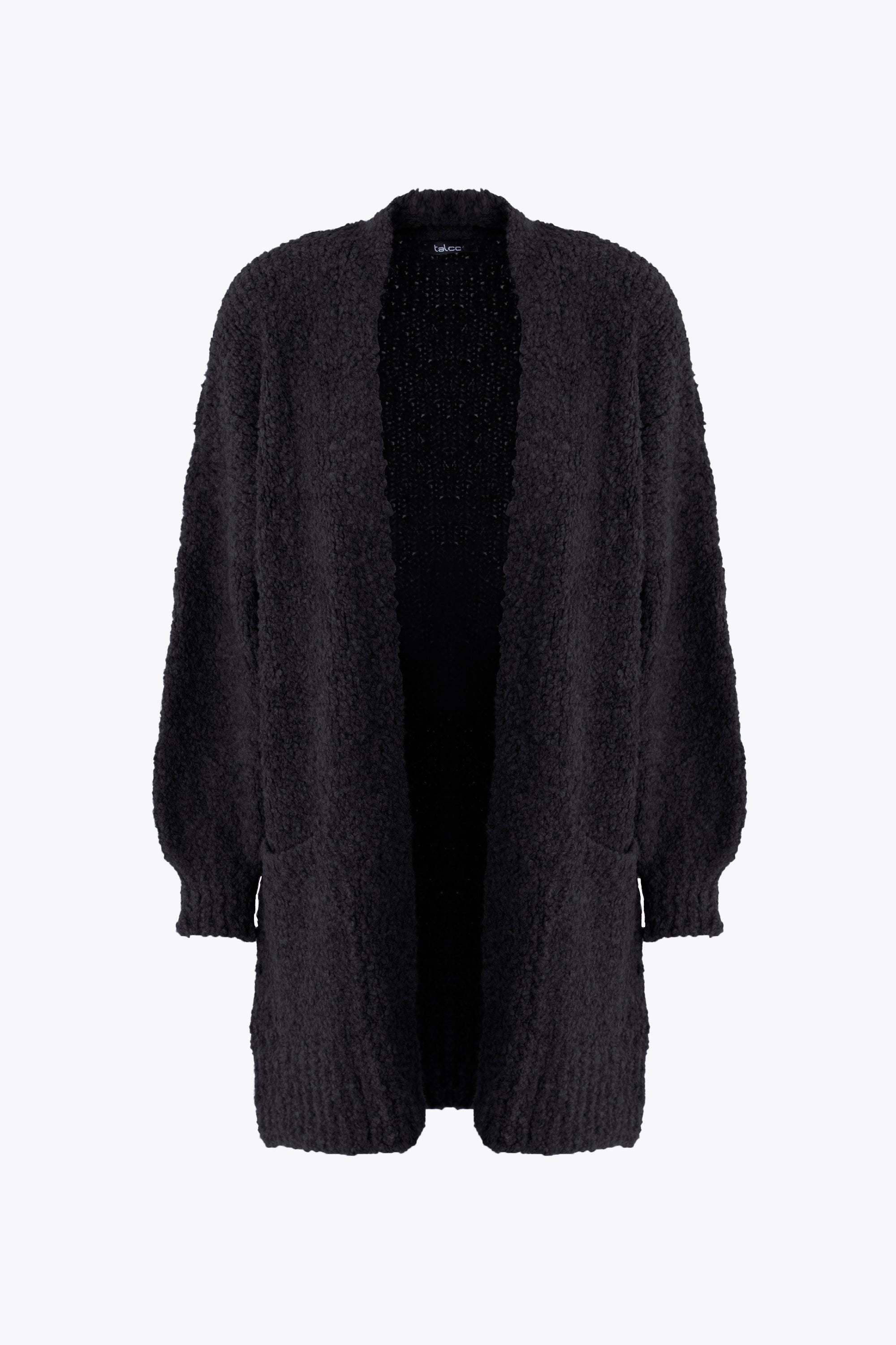 Cardigan lungo in misto lana boucle - FW26