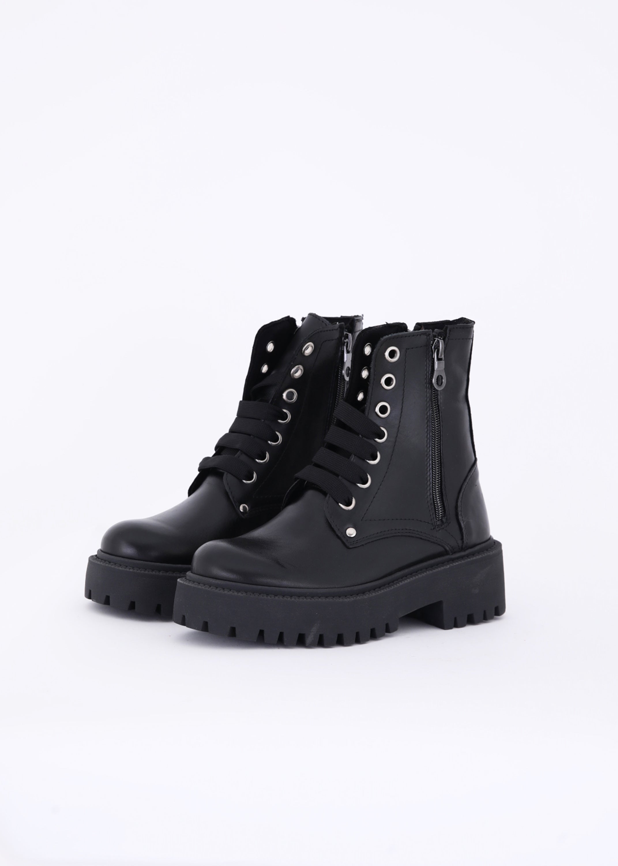 Anfibio lace-up in pelle con suola carrarmato - FW23