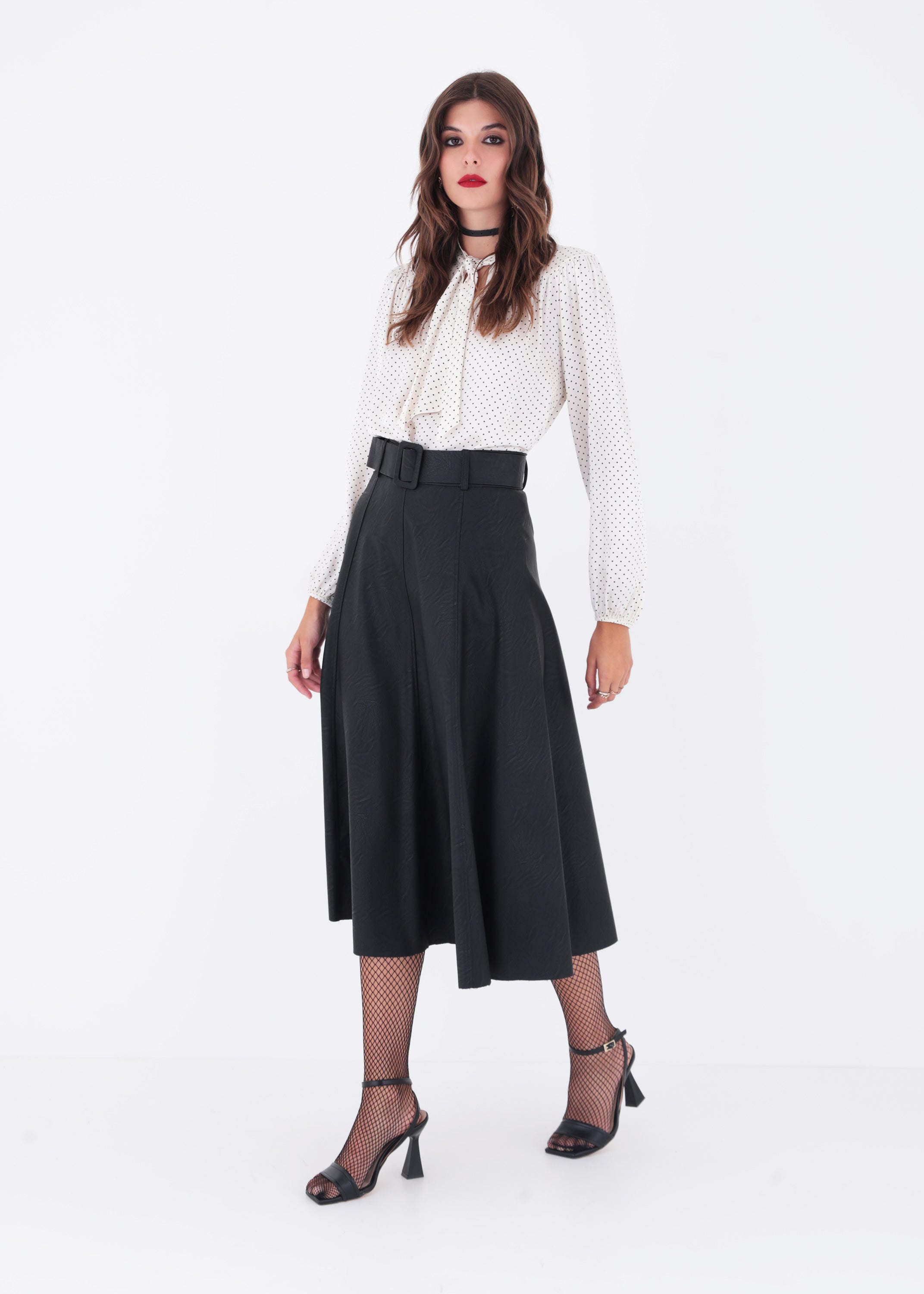 Gonna a ruota in ecopelle - FW23