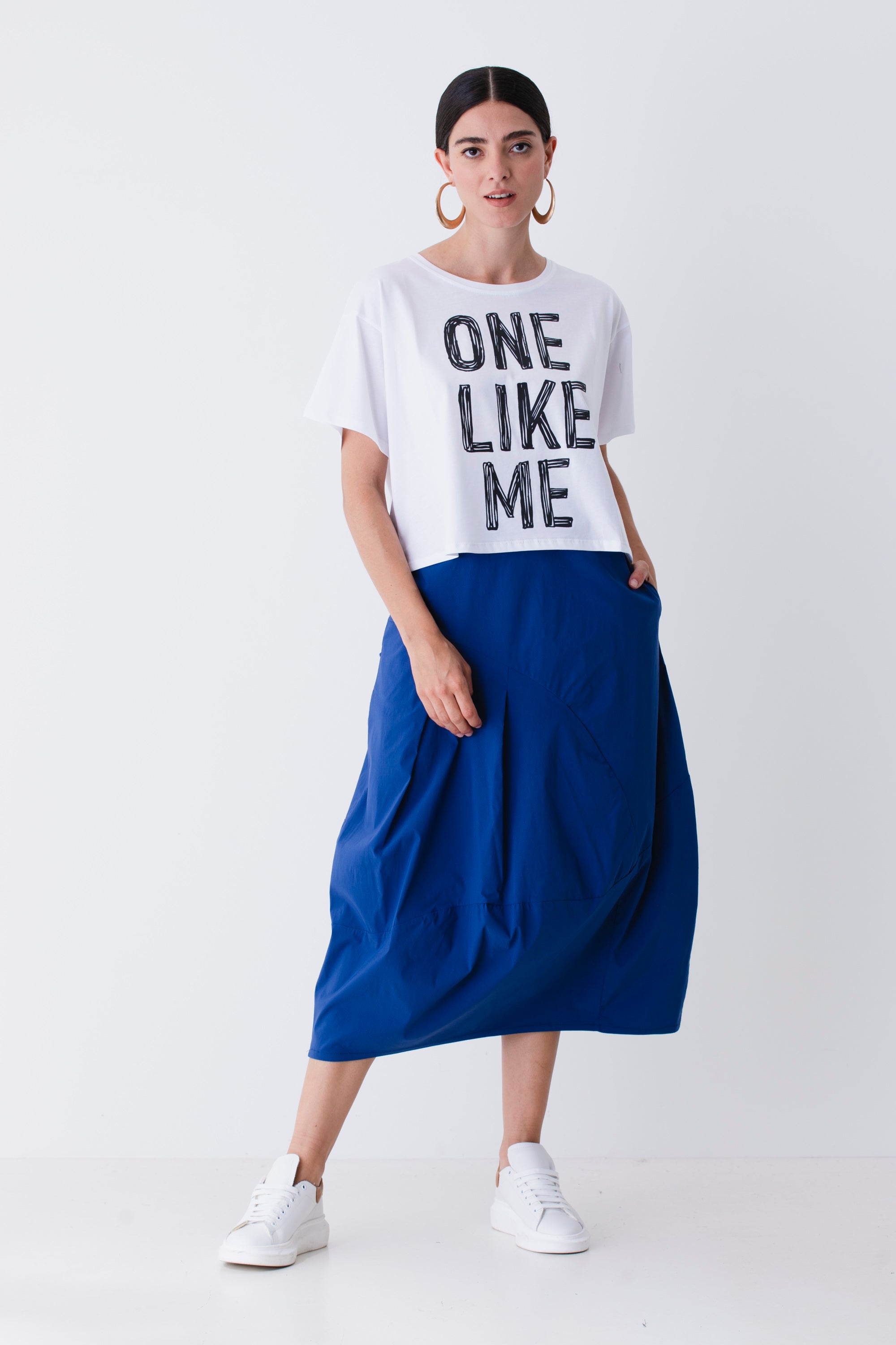 T-shirt boxy fit con scritta - PE25