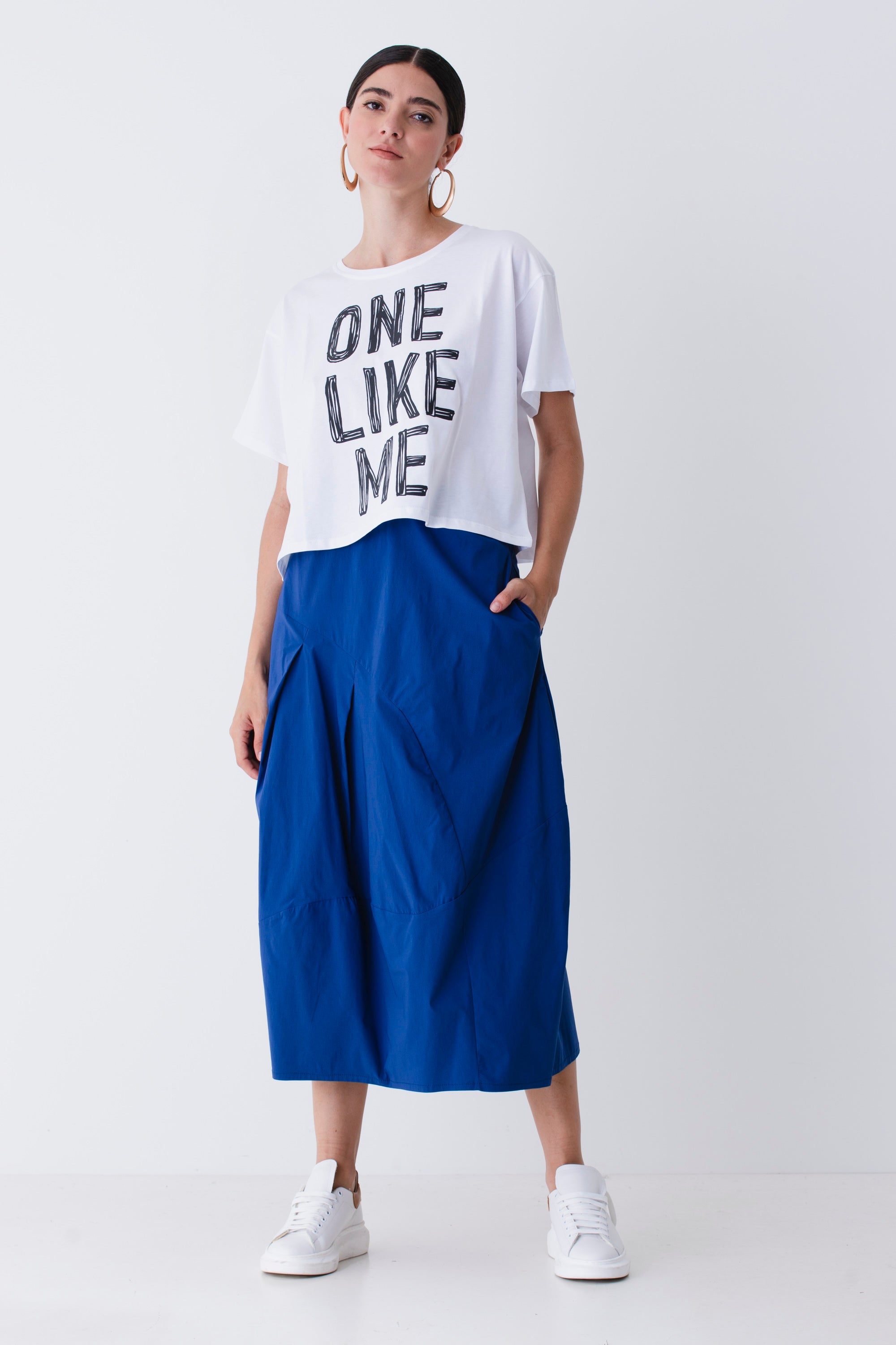 T-shirt boxy fit con scritta - PE25