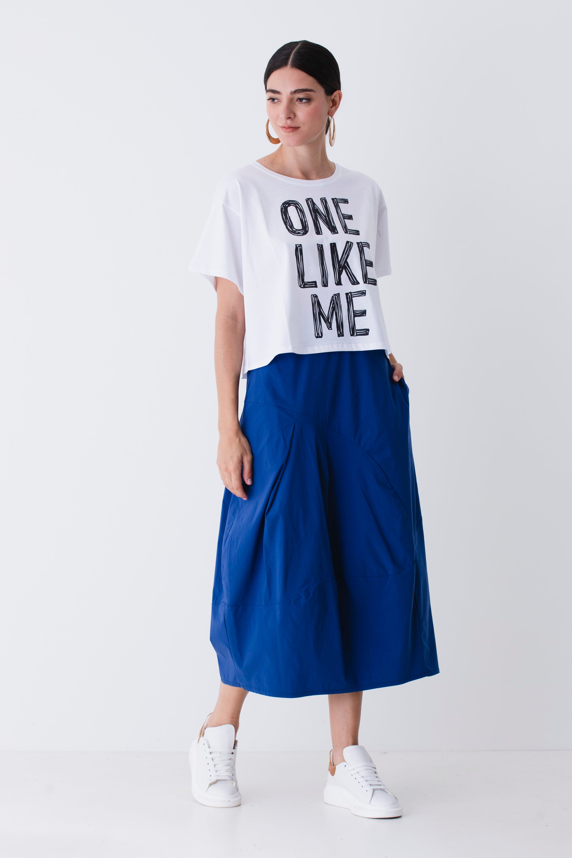 T-shirt boxy fit con scritta - PE25