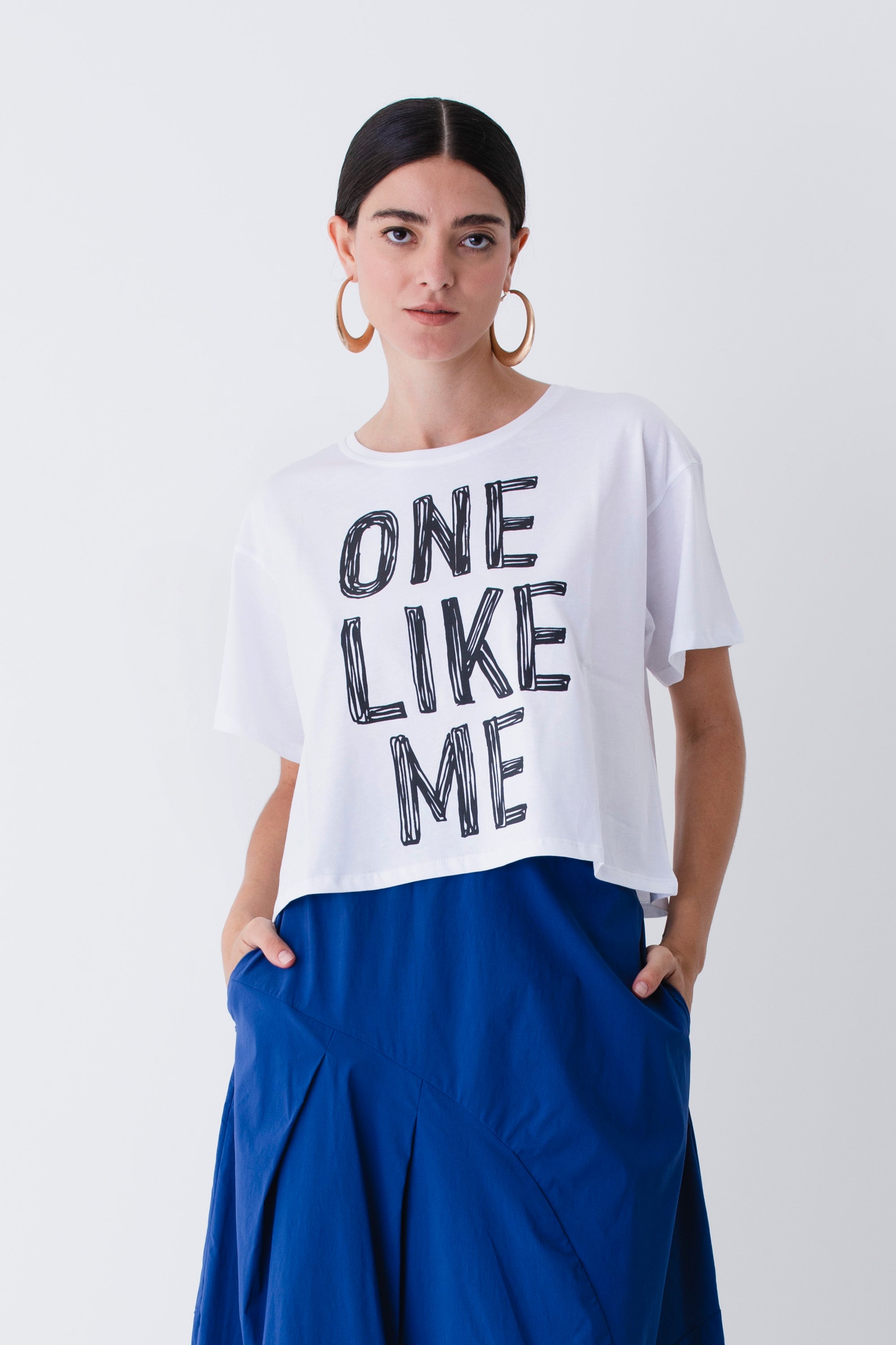T-shirt boxy fit con scritta - PE25