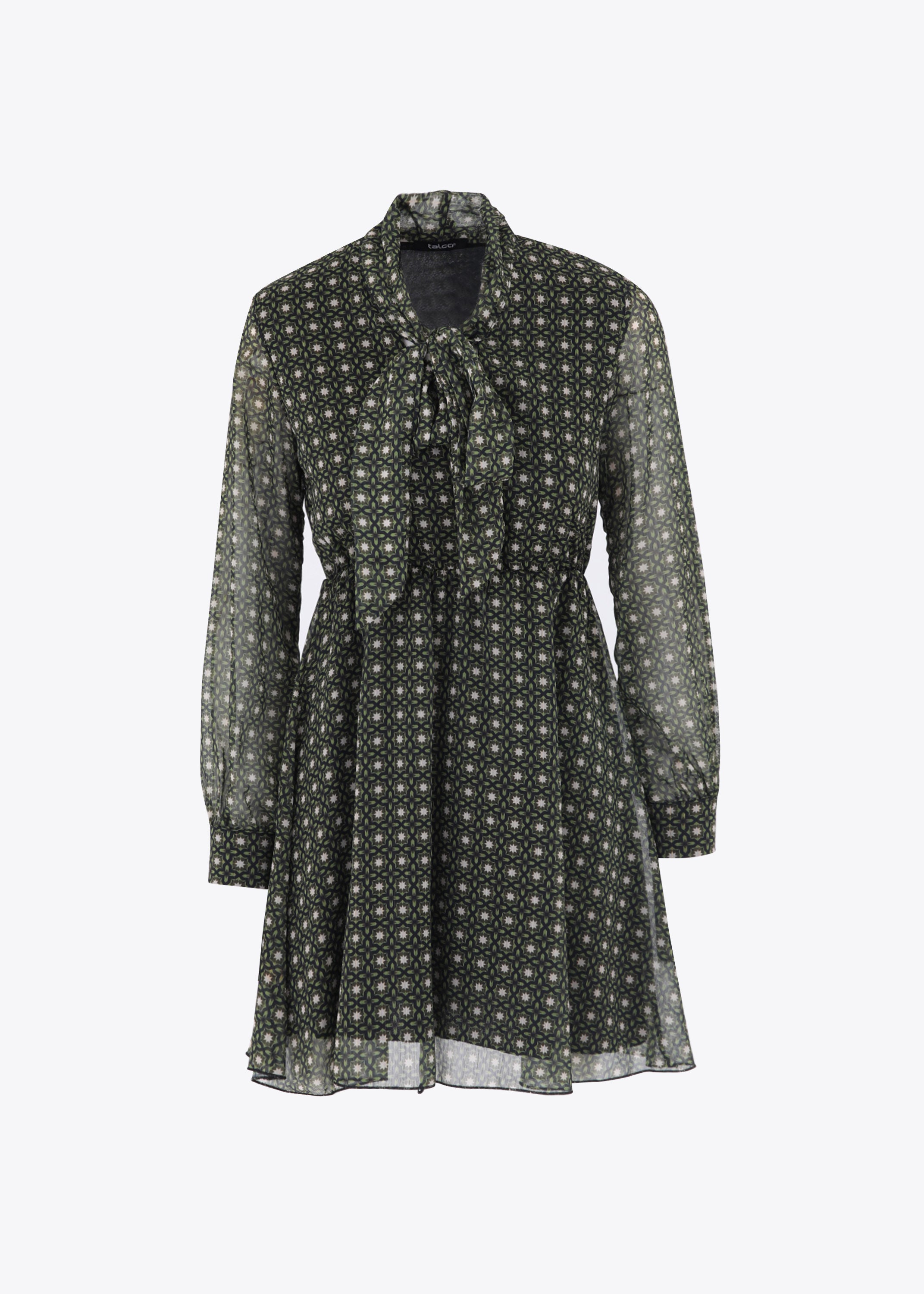 Abito corto in georgette fantasia geometrica - FW23