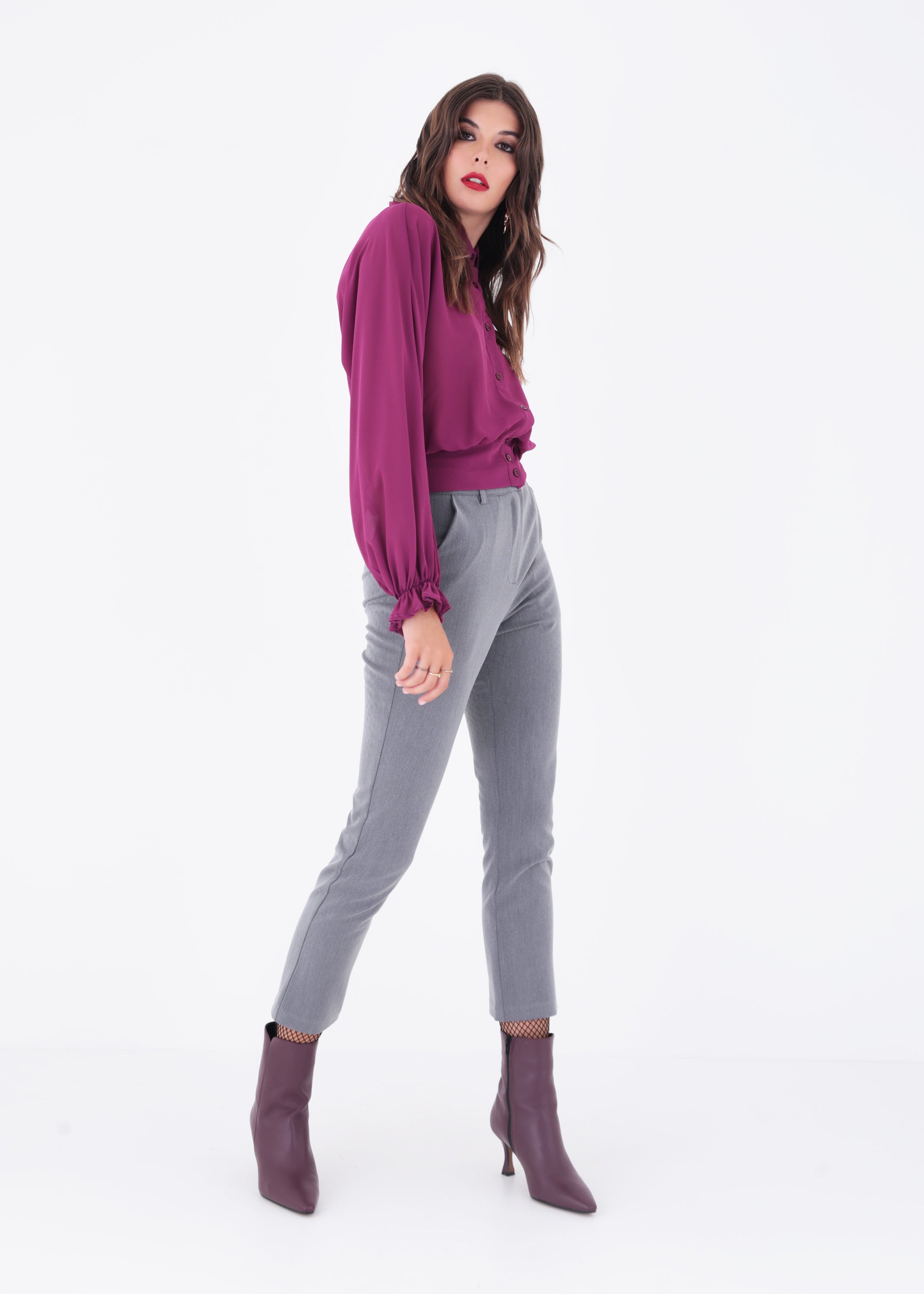 Camicia crop in georgette - FW23