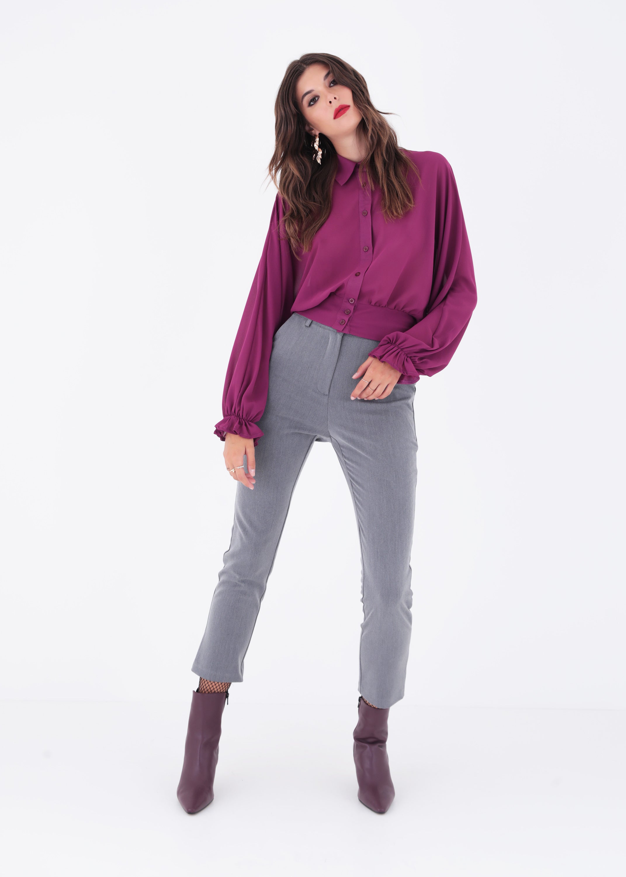 Camicia crop in georgette - FW23