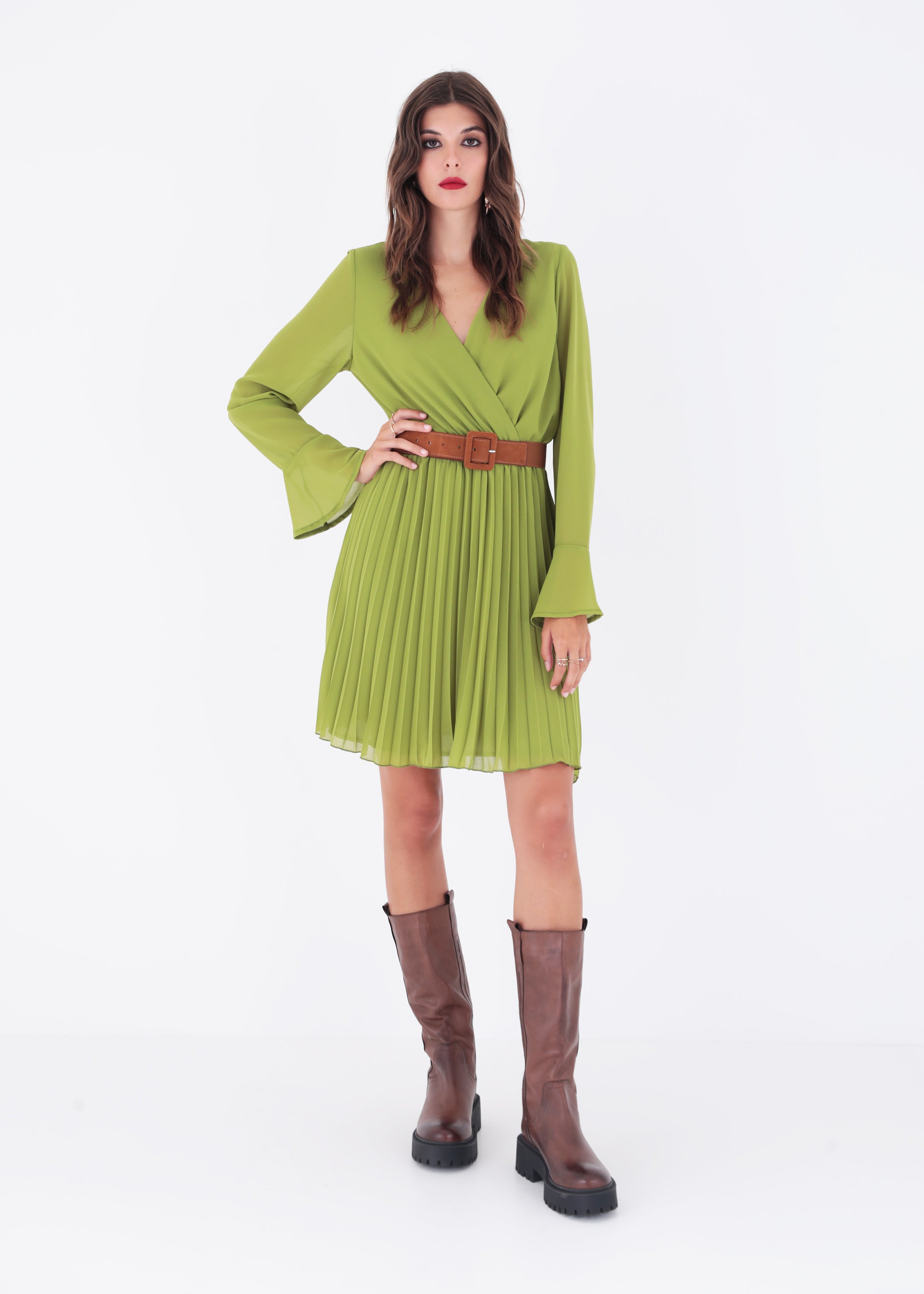 Abito corto in georgette plissè - FW23