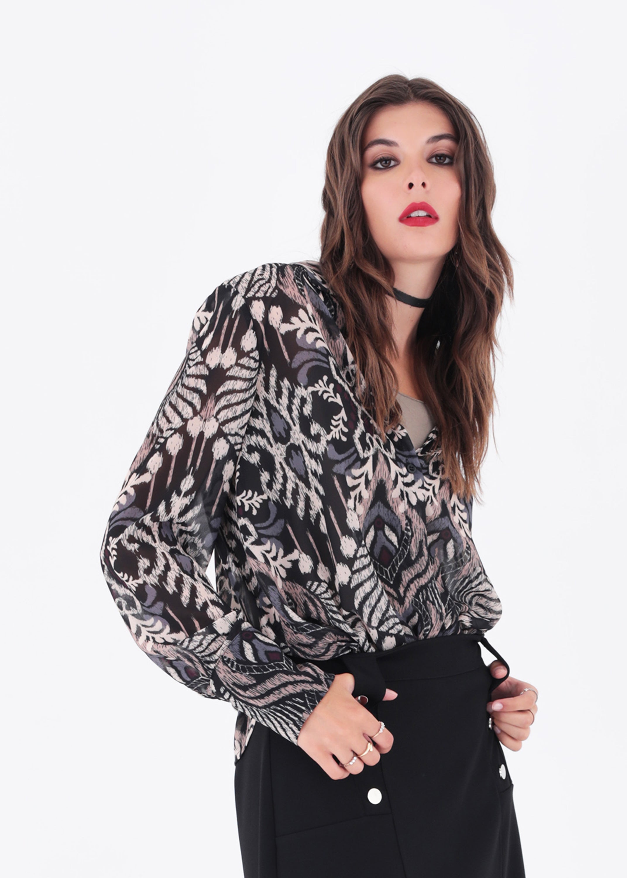Camicia in georgette fantasia - FW23