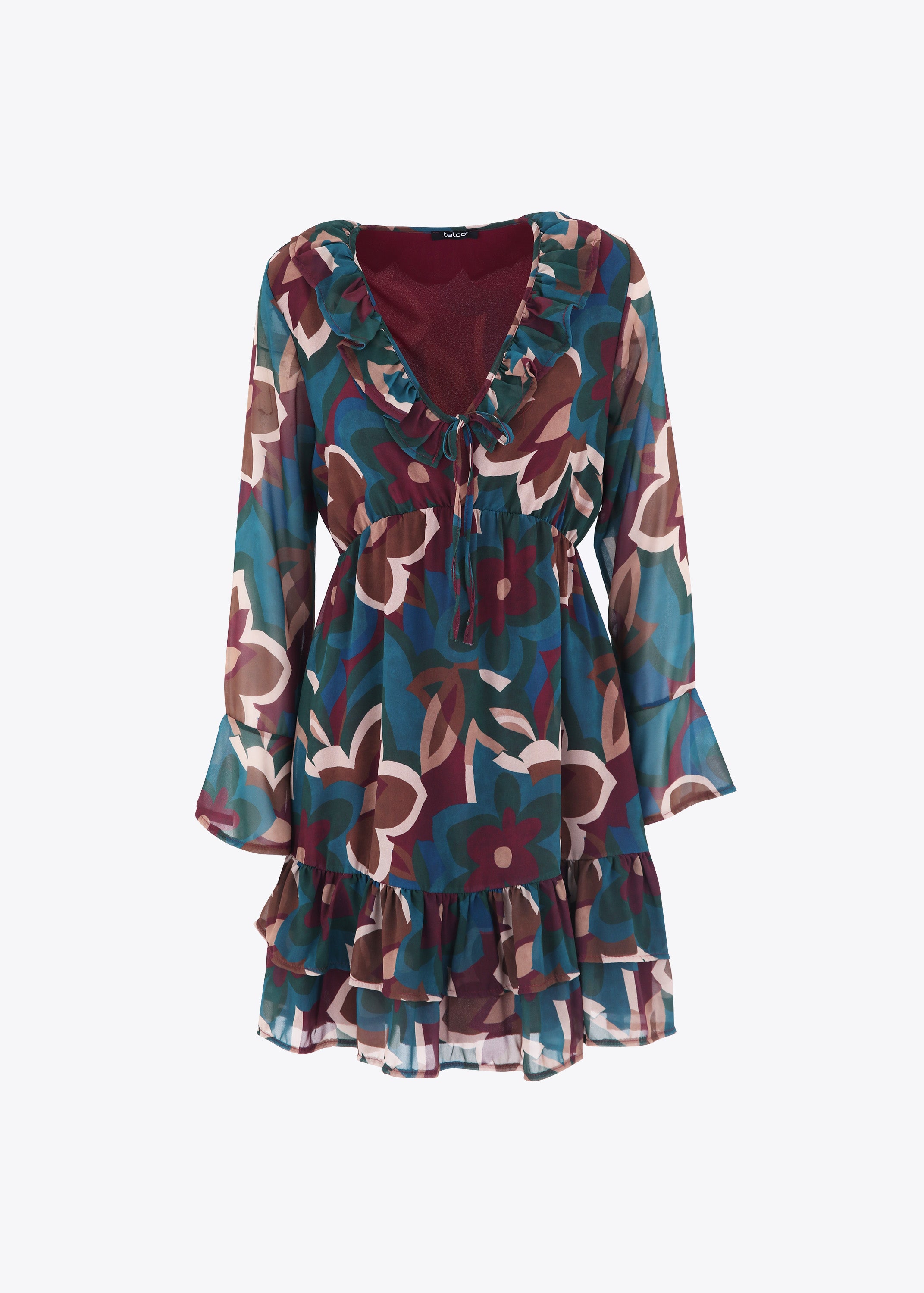 Abito corto in georgette fantasia floreale - FW23