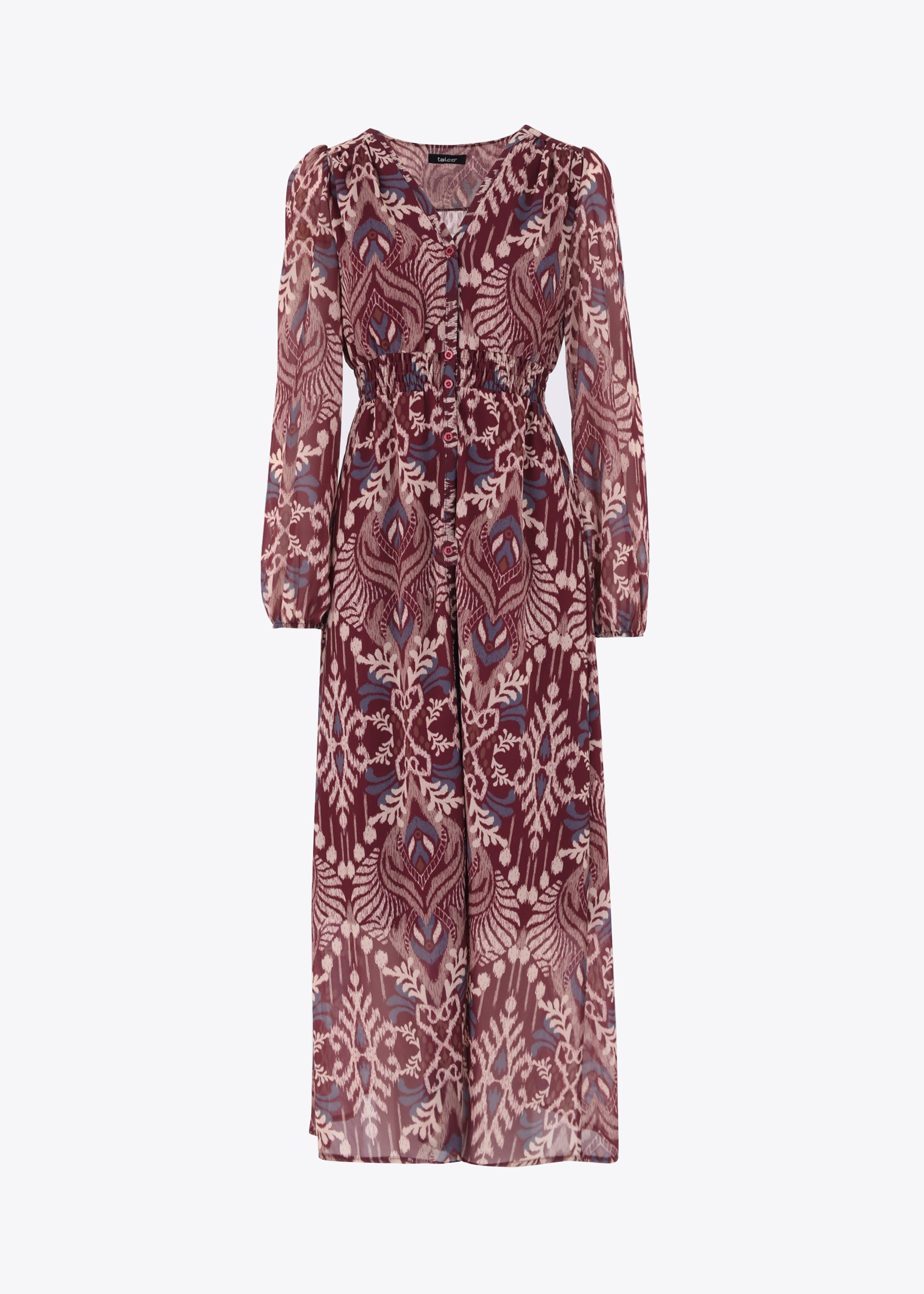 Abito chemisier lungo in georgette fantasia - FW23