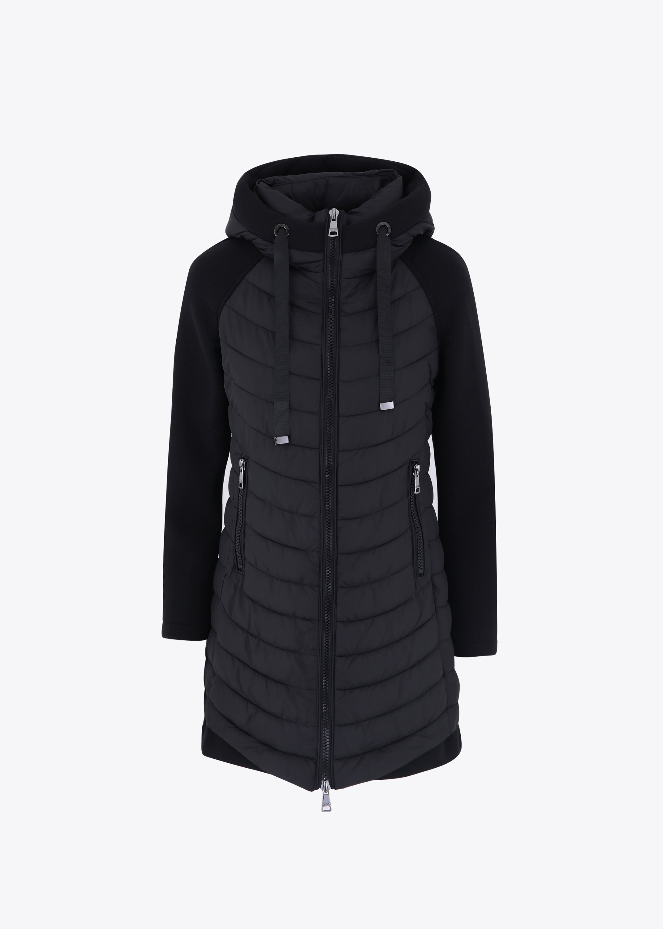 Piumino lungo con maniche e inserti in neoprene - FW23