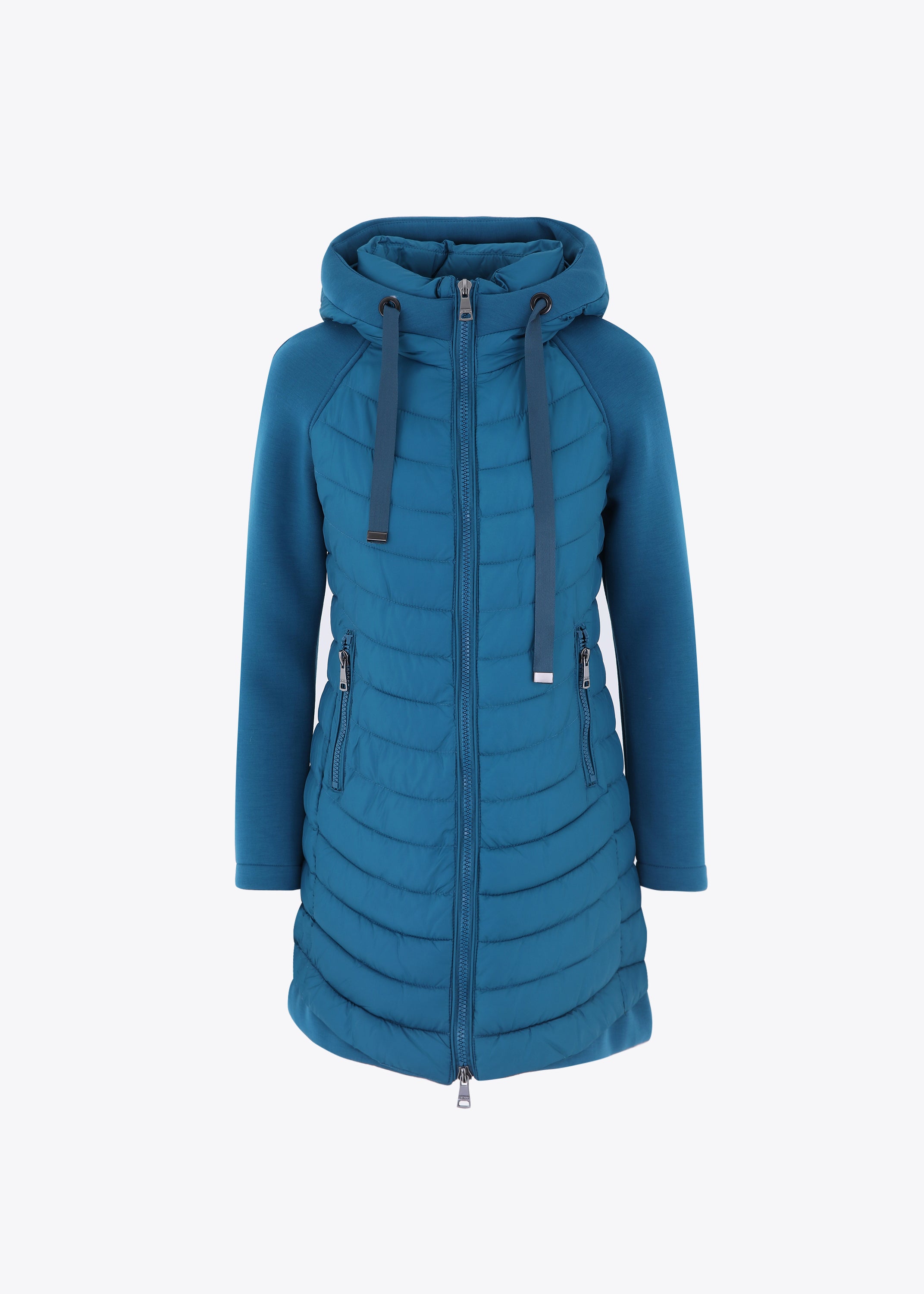 Piumino lungo con maniche e inserti in neoprene - FW23