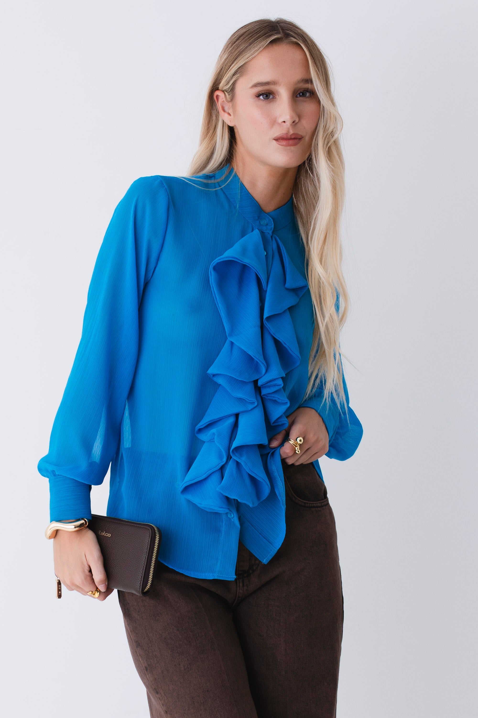 Camicia con rouches in georgette - FW26