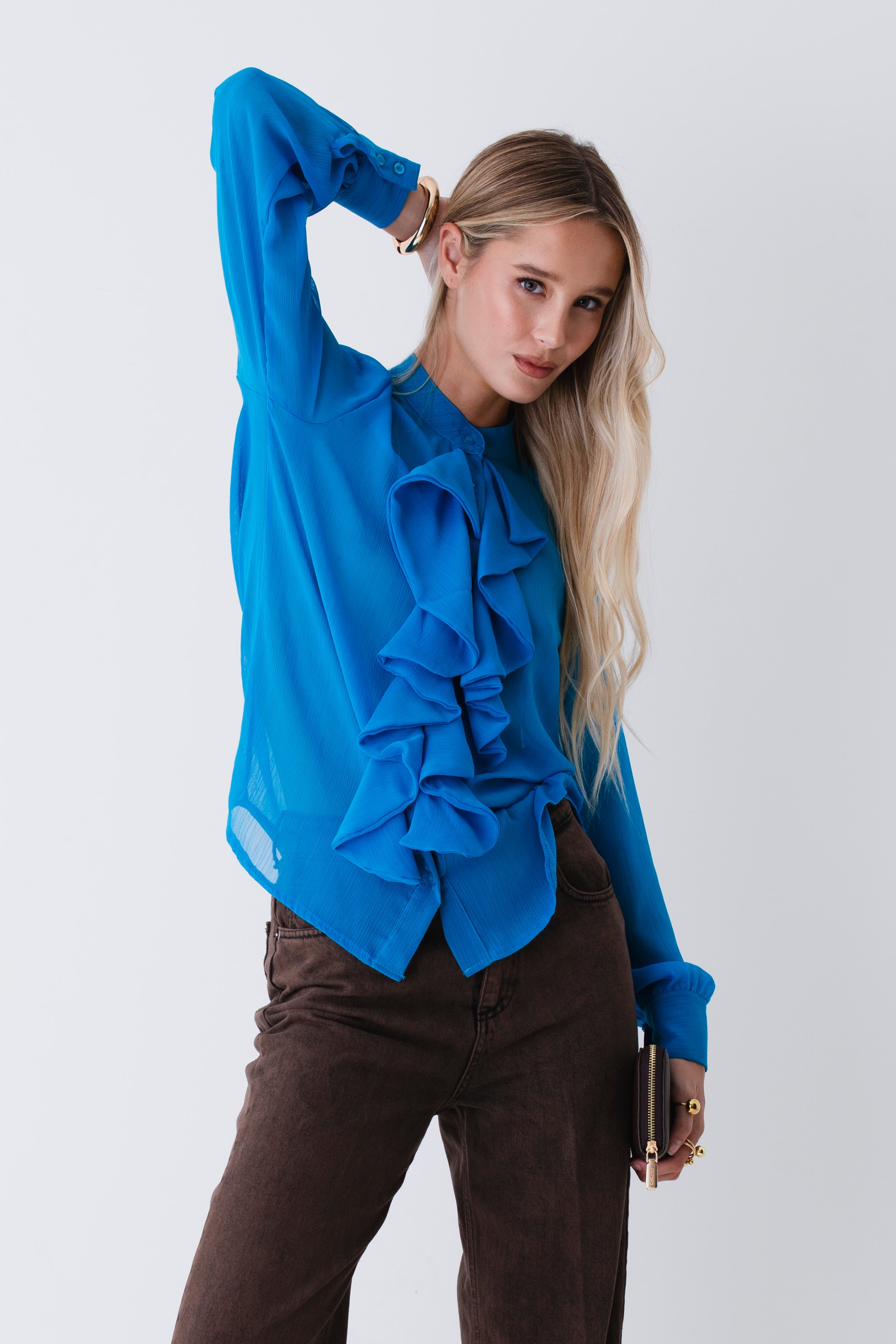 Camicia con rouches in georgette - FW26