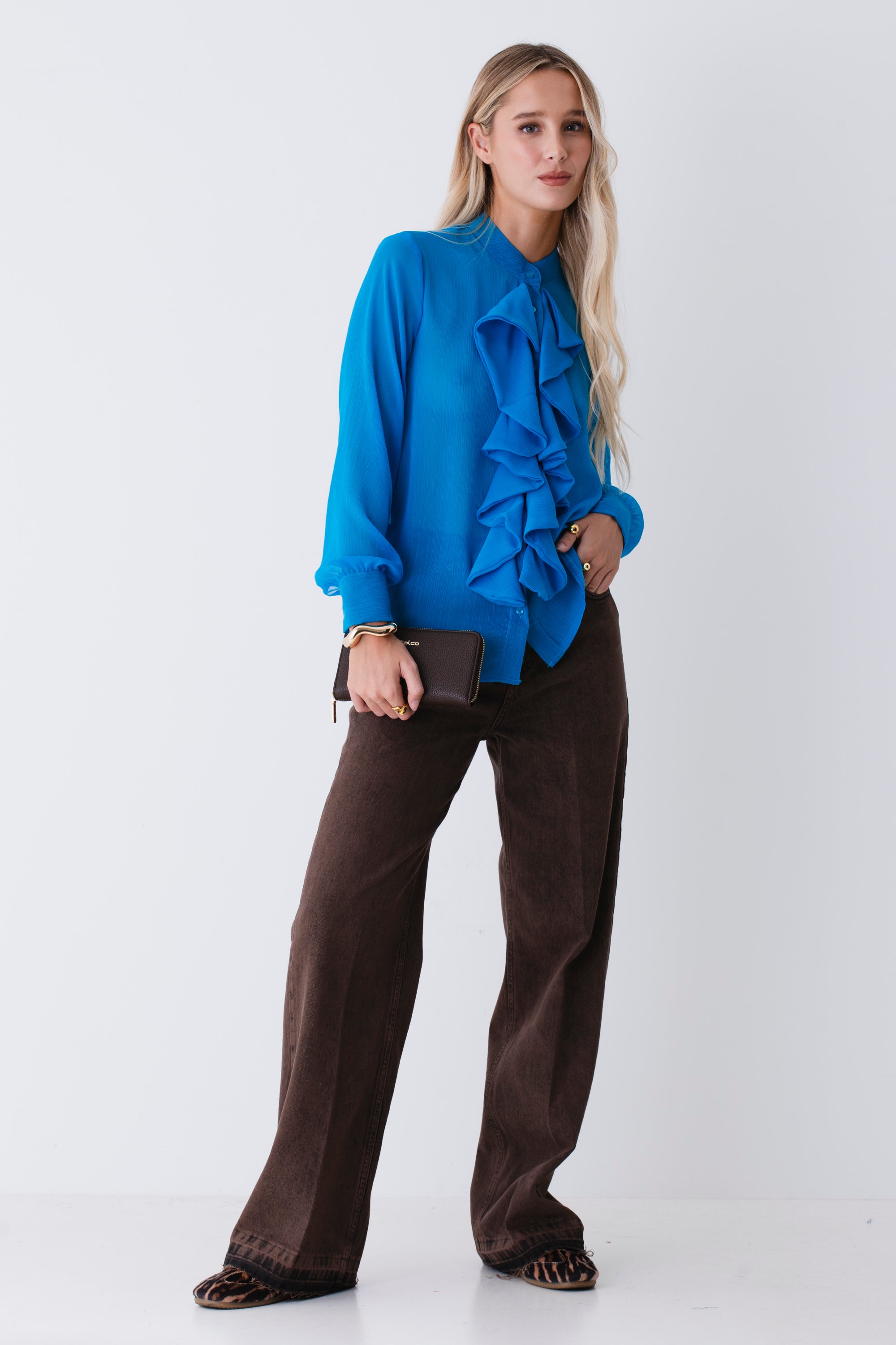 Camicia con rouches in georgette - FW26