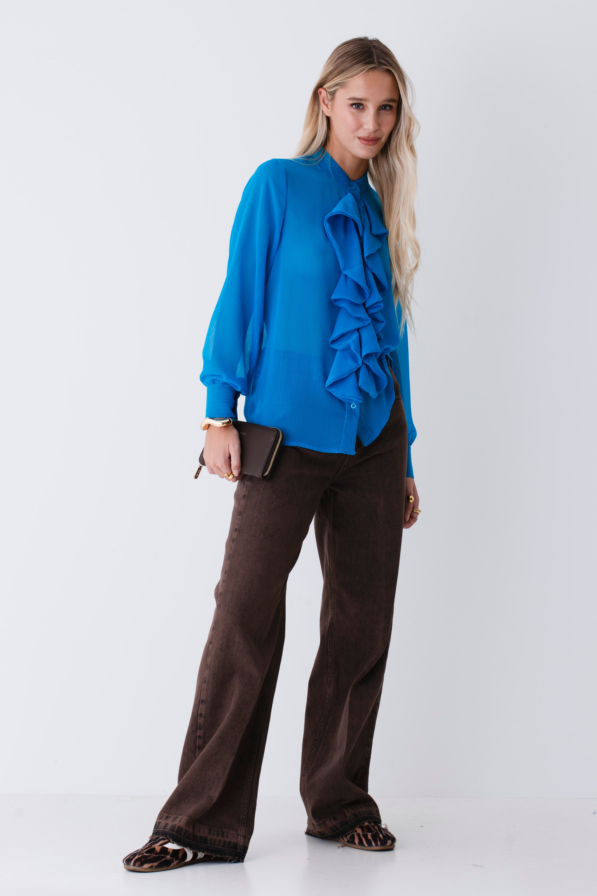 Camicia con rouches in georgette - FW26