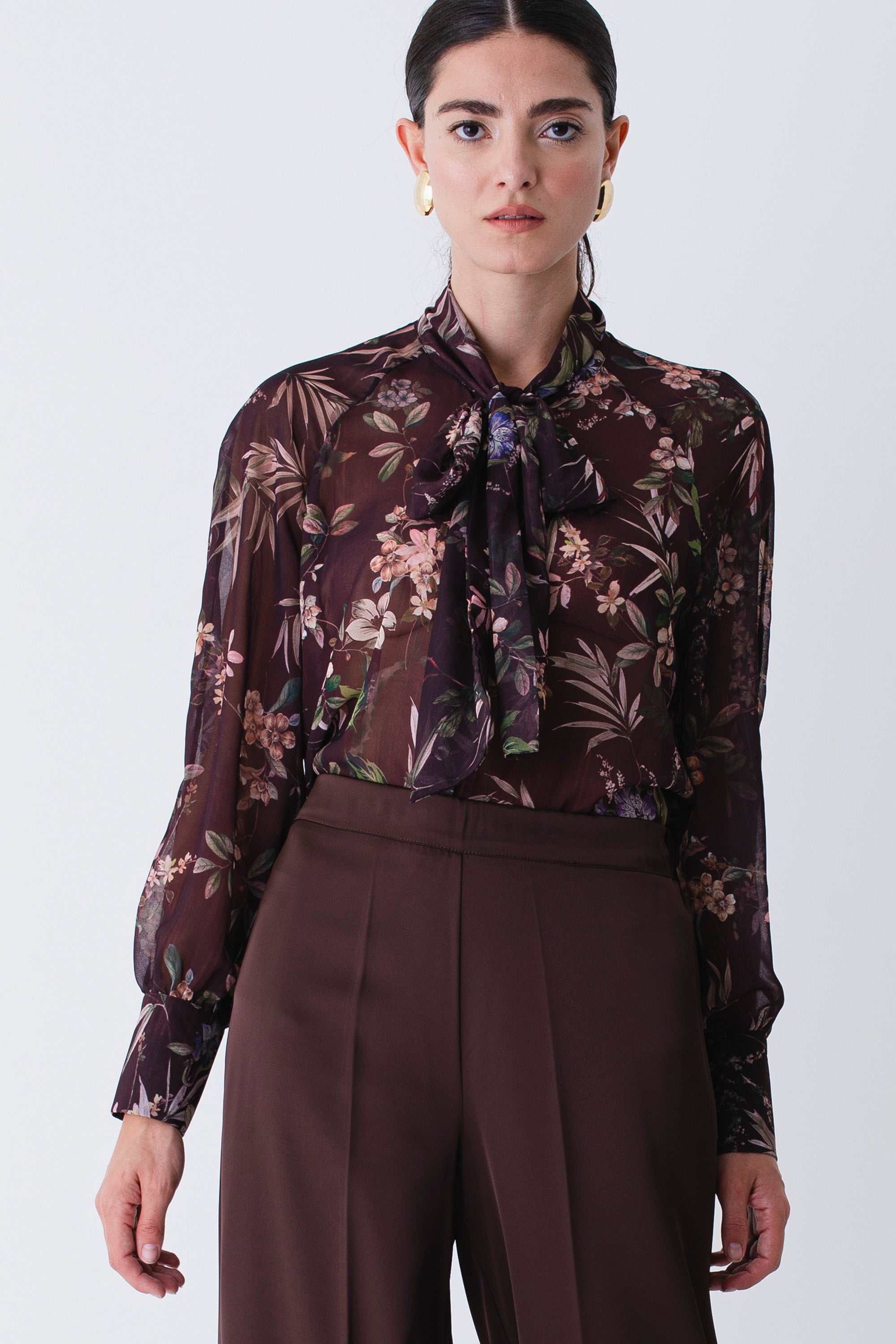 Camicia in georgette fantasia floreale - FW26
