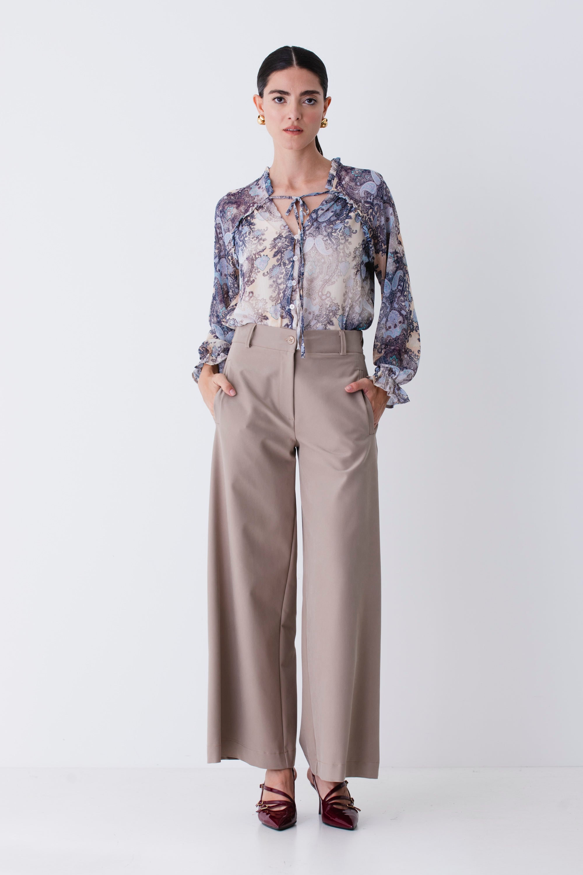 Camicia in georgette fantasia cachemire - FW26