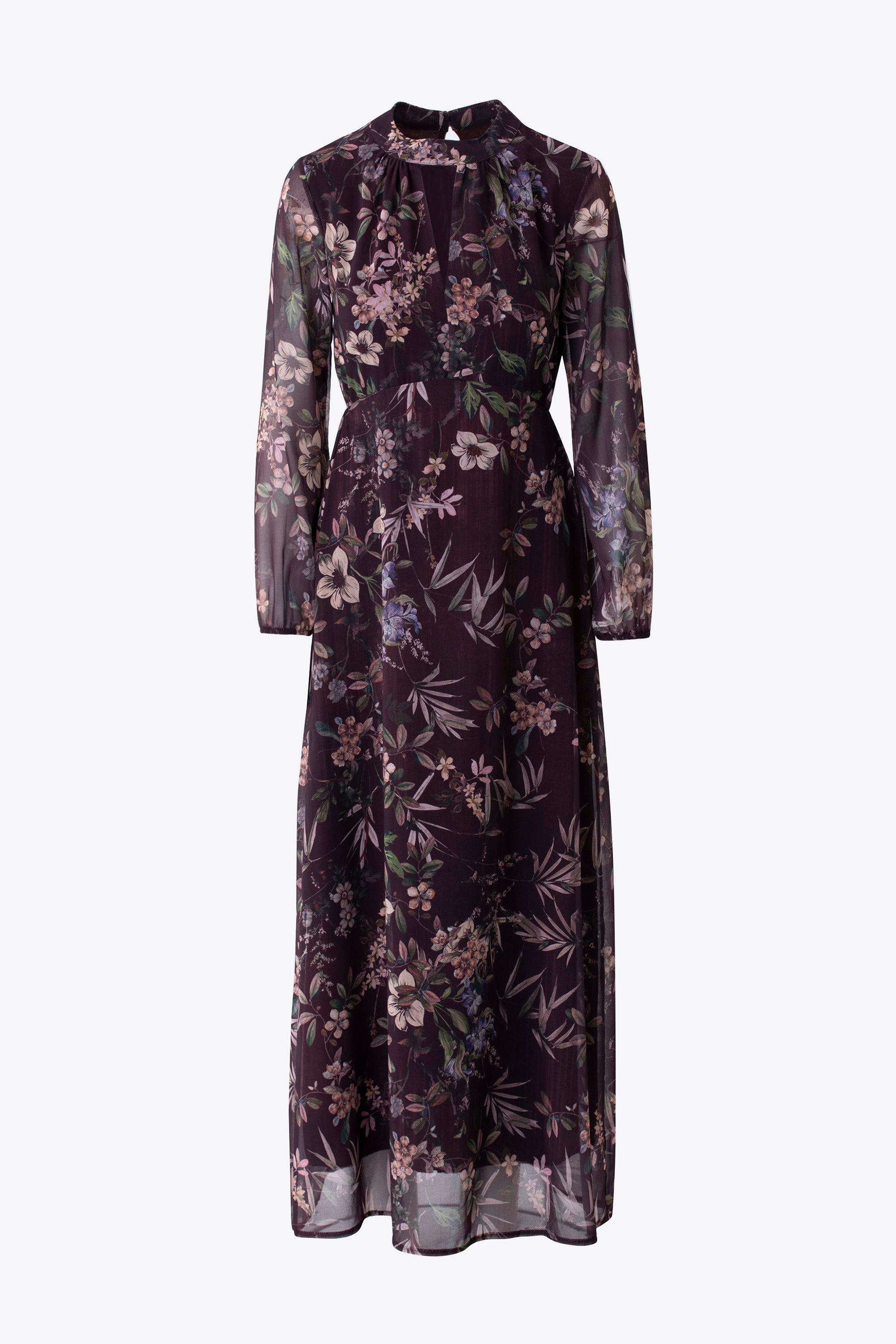 Abito lungo in georgette fantasia floreale - FW26