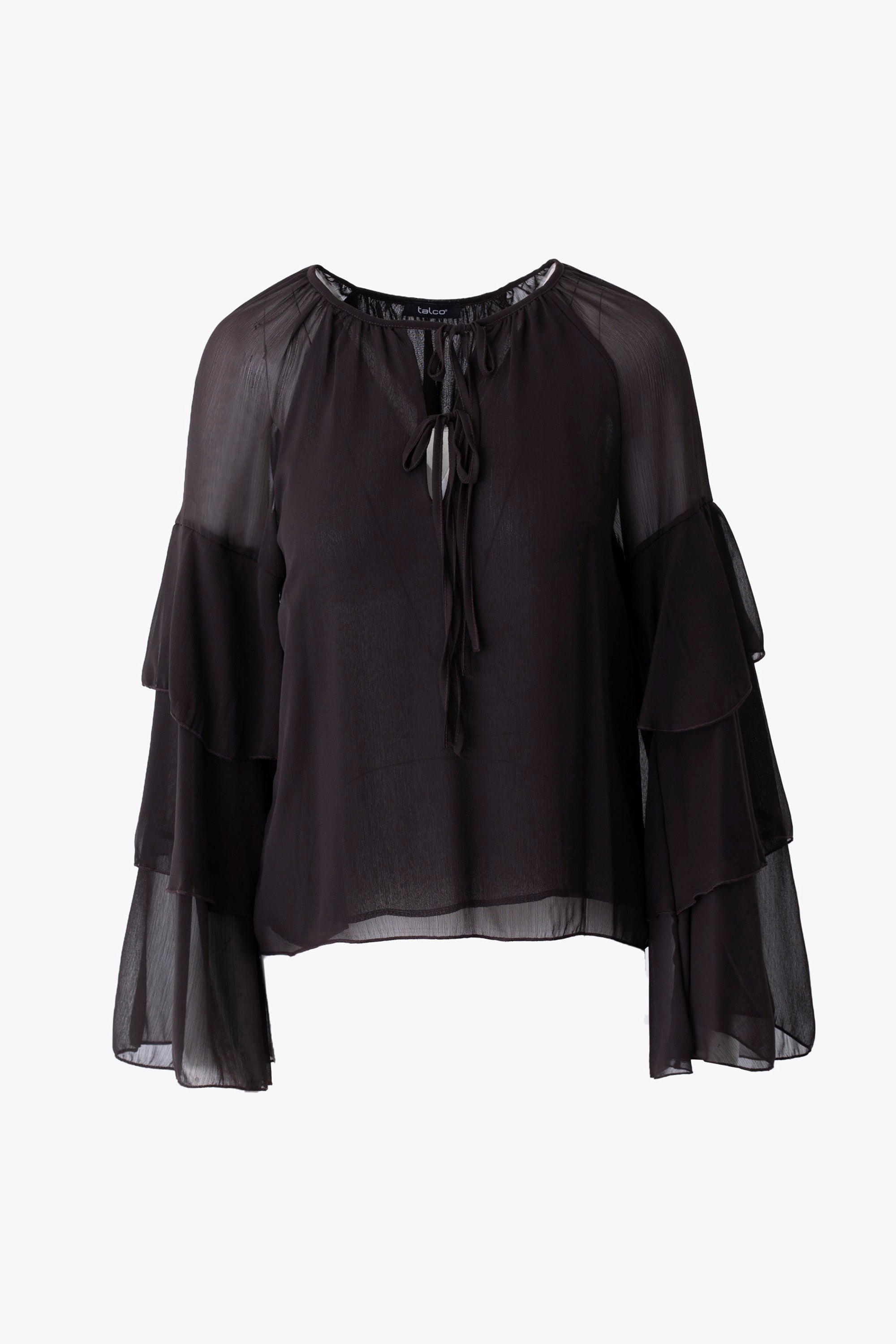 Blusa con balze in georgette - FW26