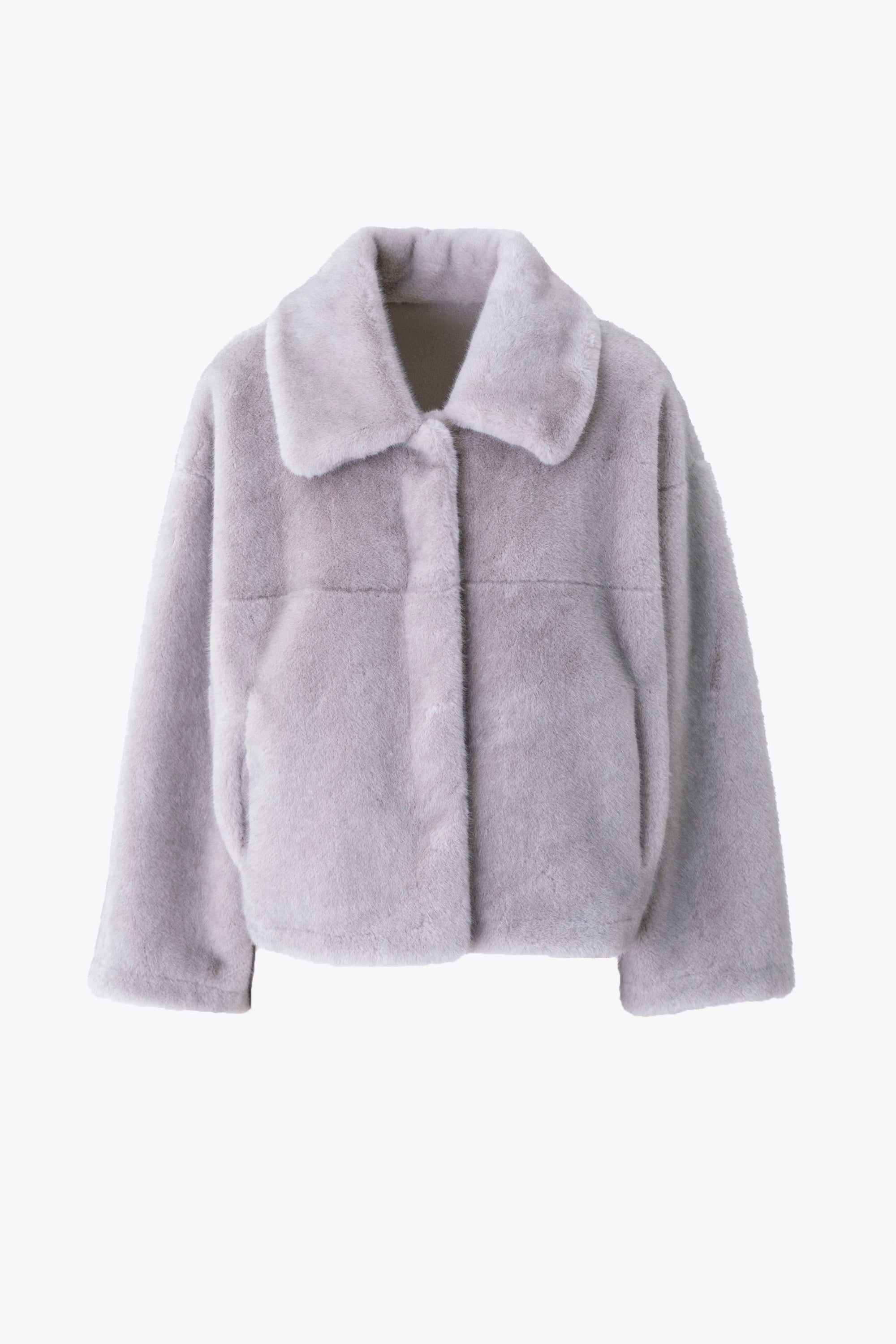 Giacca corta con colletto effetto pelliccia - FW26