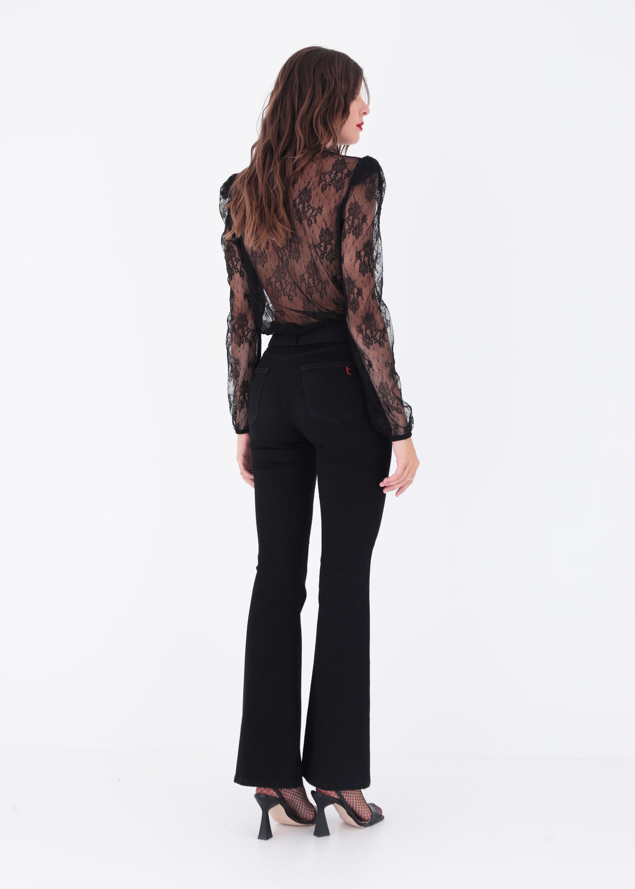 Camicia in pizzo con rouches - FW23