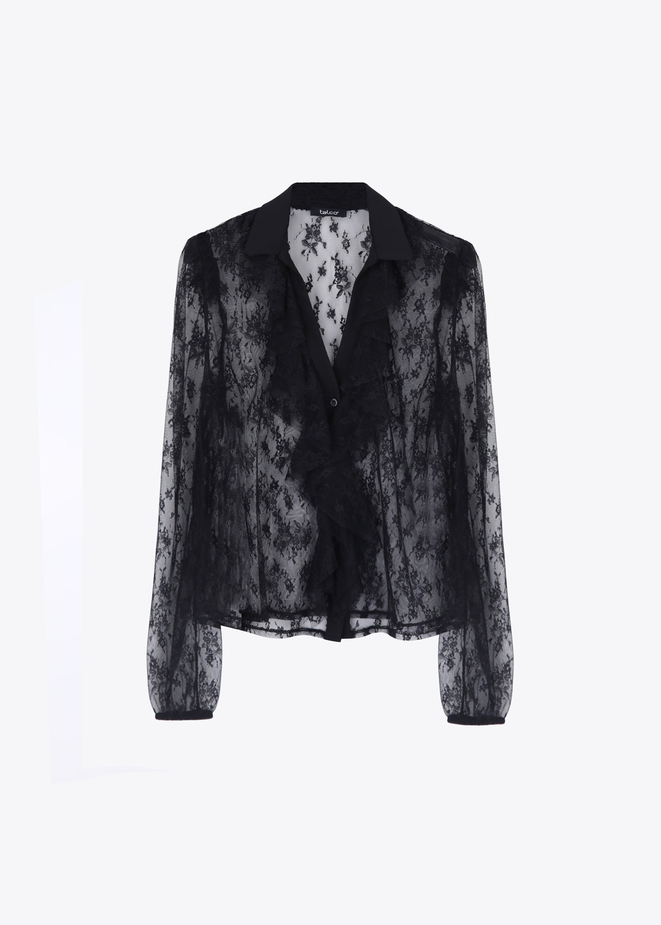 Camicia in pizzo con rouches - FW23