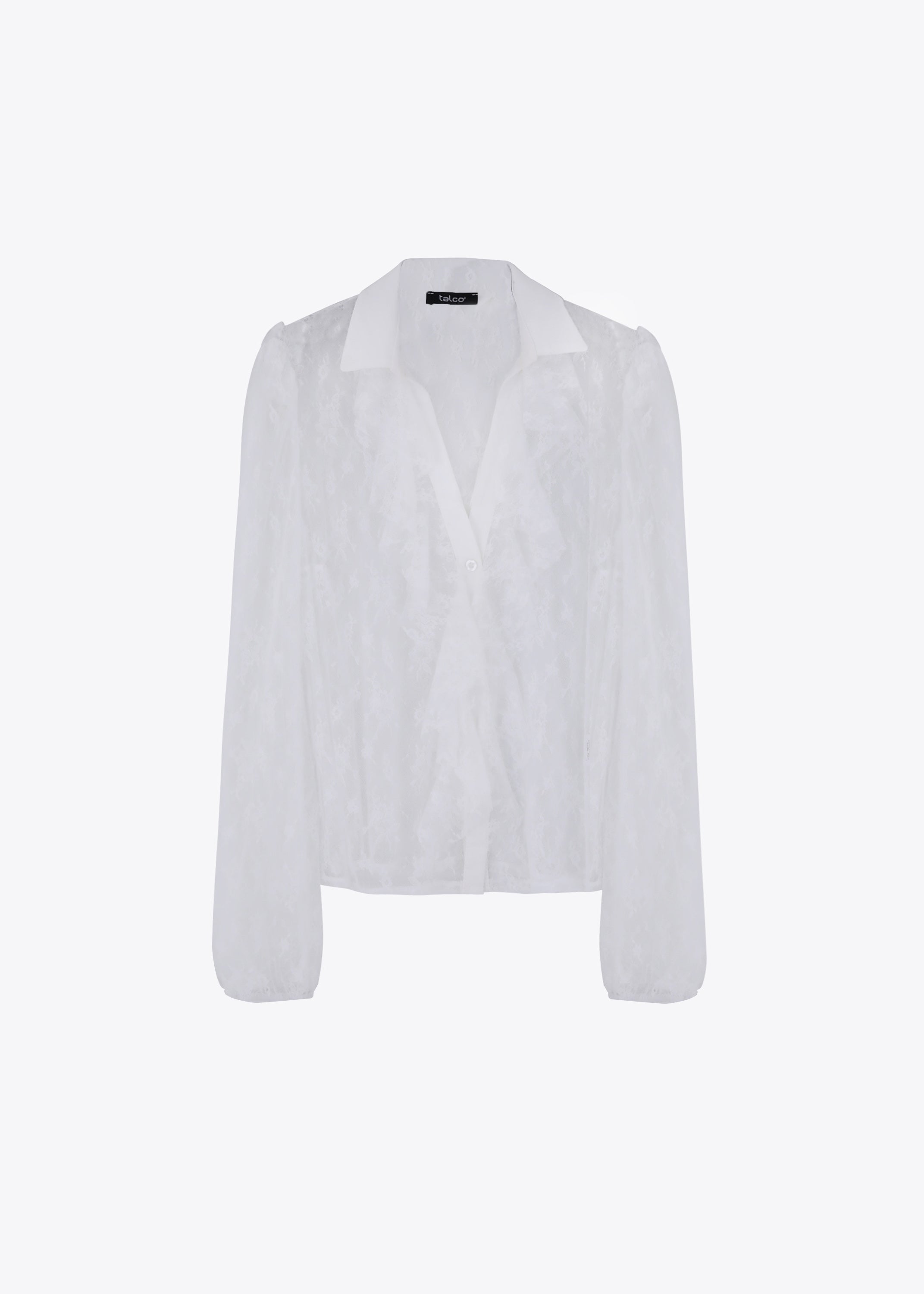 Camicia in pizzo con rouches - FW23