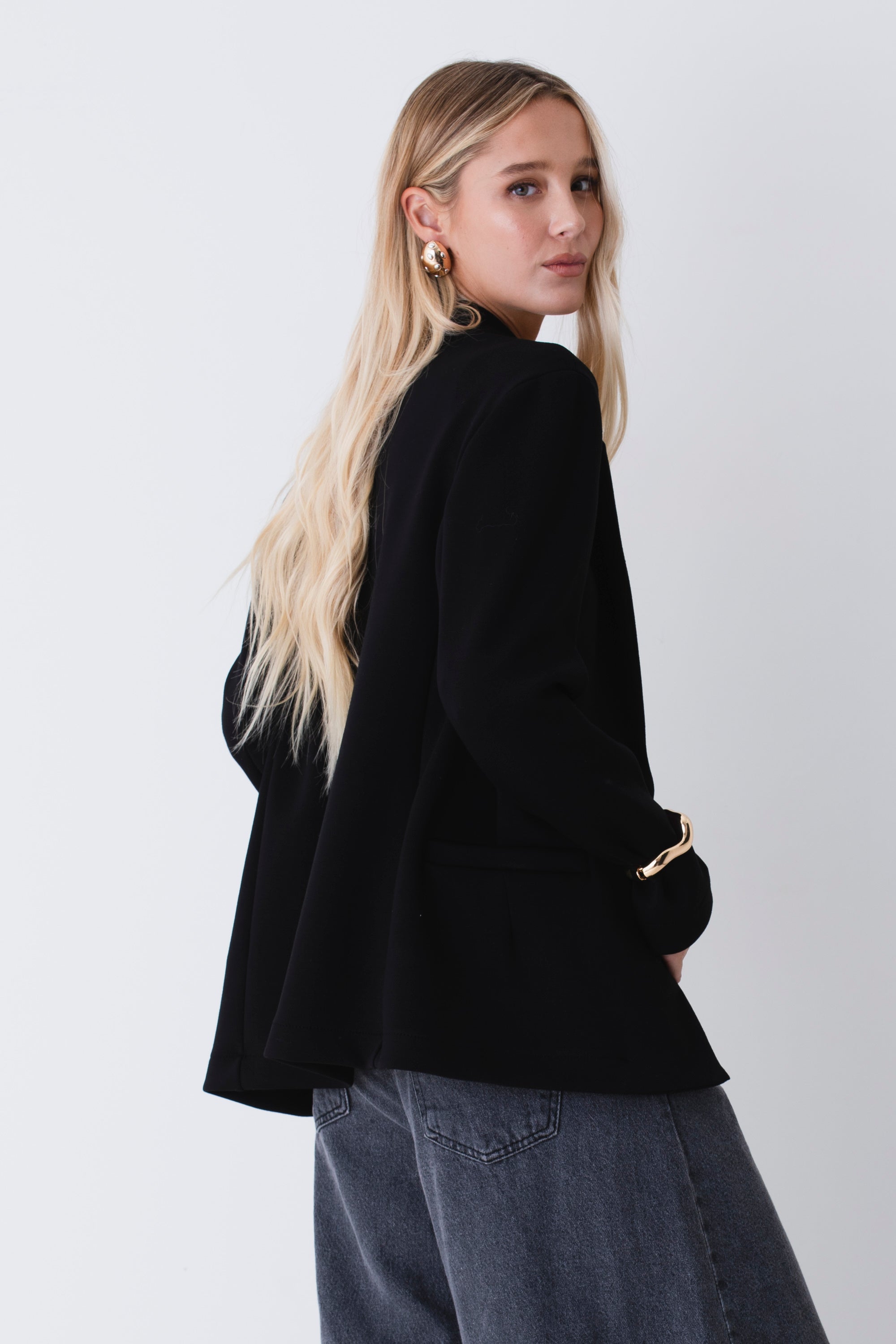 Blazer over in cotone elasticizzato - FW26