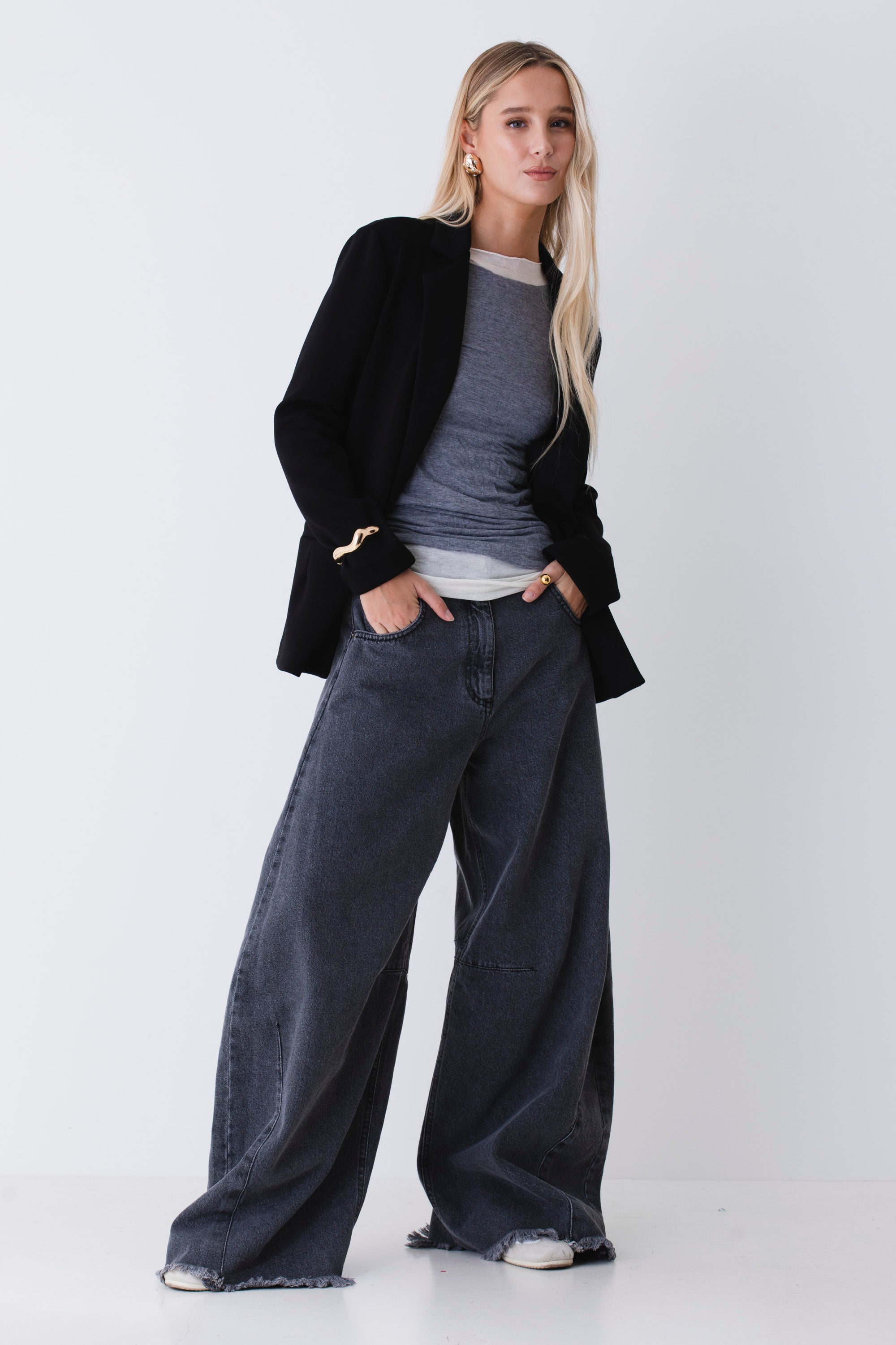 Blazer over in cotone elasticizzato - FW26