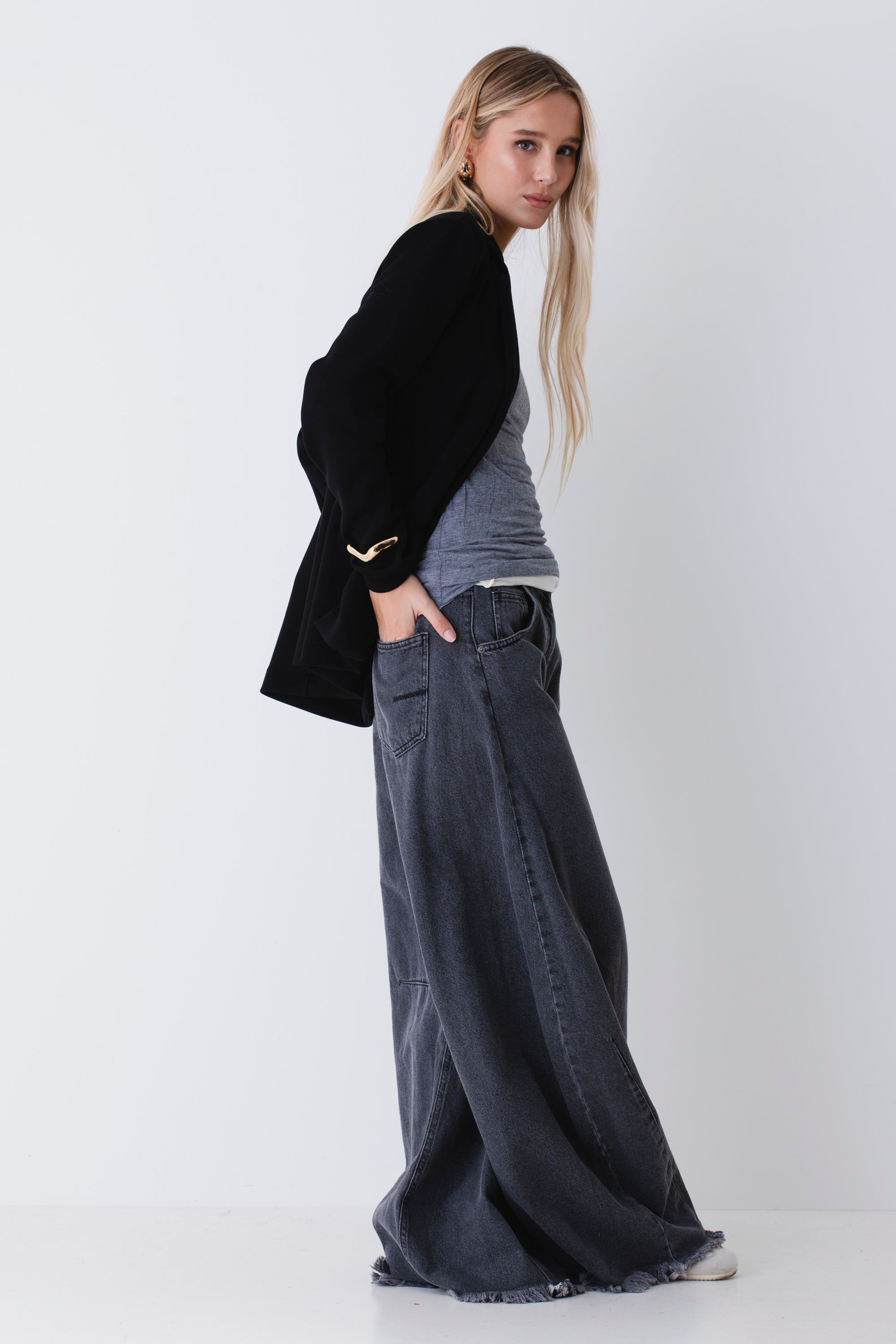 Blazer over in cotone elasticizzato - FW26
