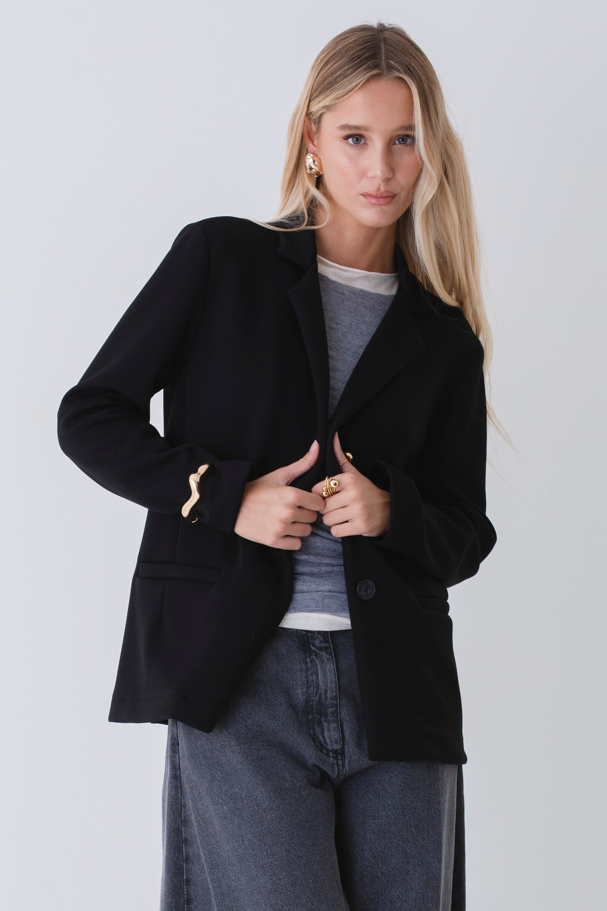 Blazer over in cotone elasticizzato - FW26