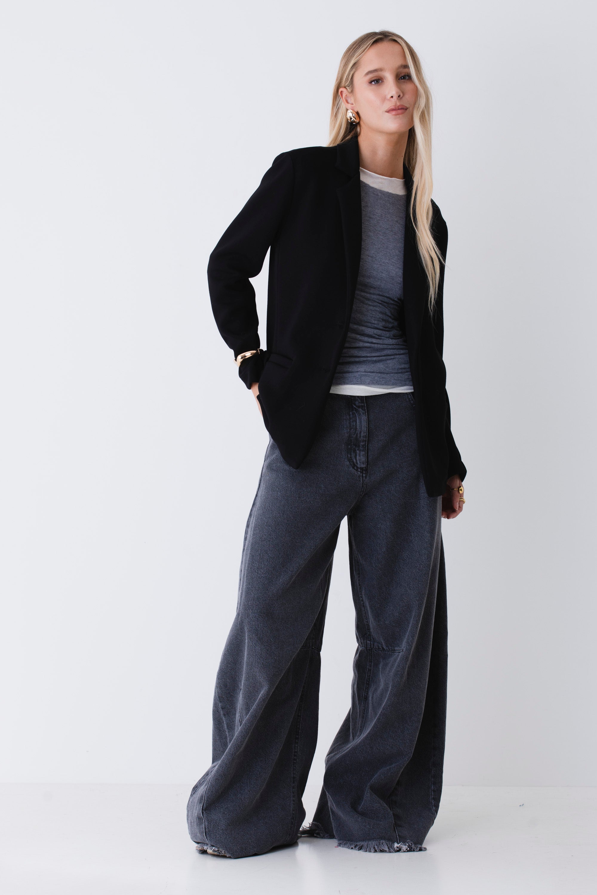 Blazer over in cotone elasticizzato - FW26