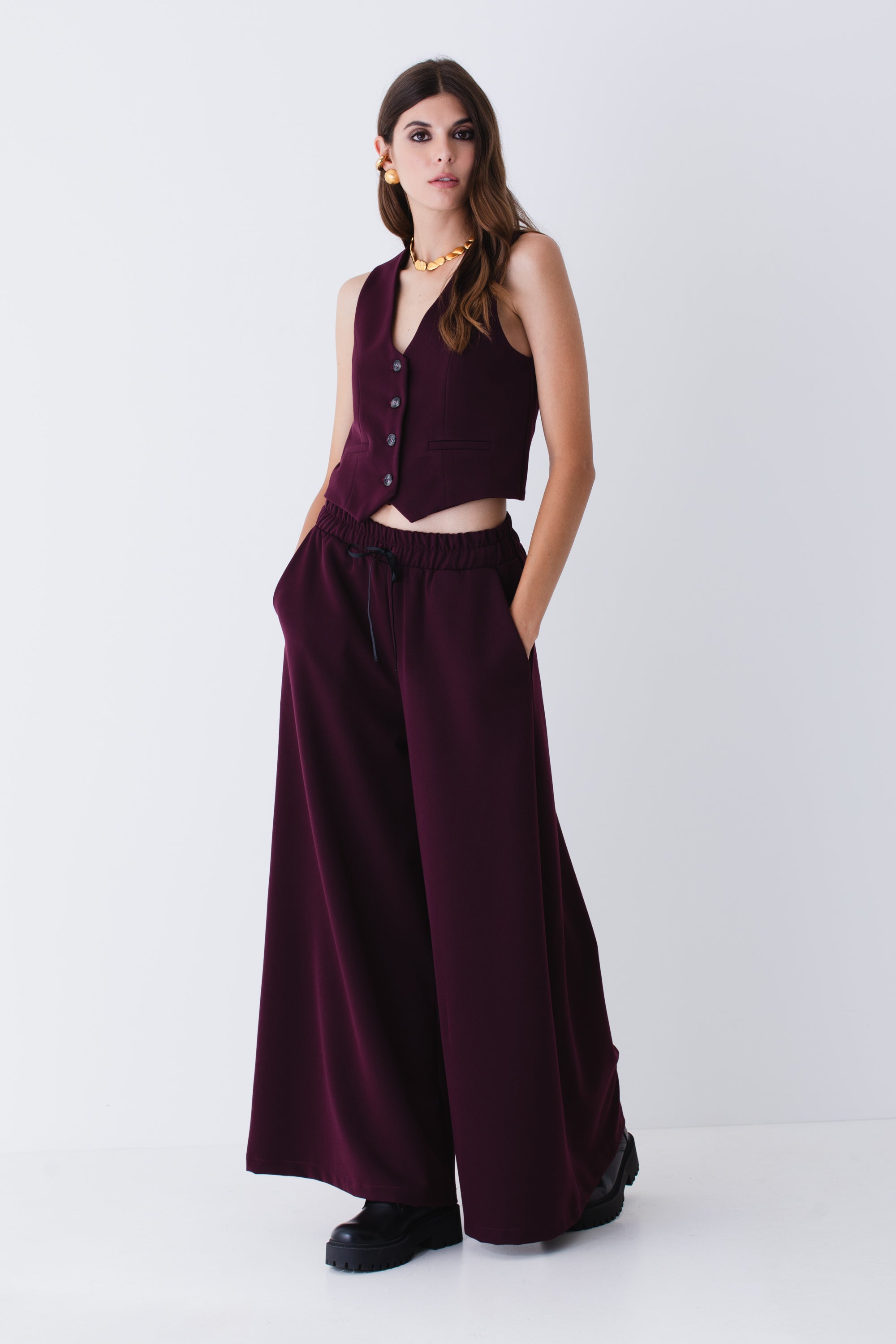 Gilet ad un petto in mano lana - FW25