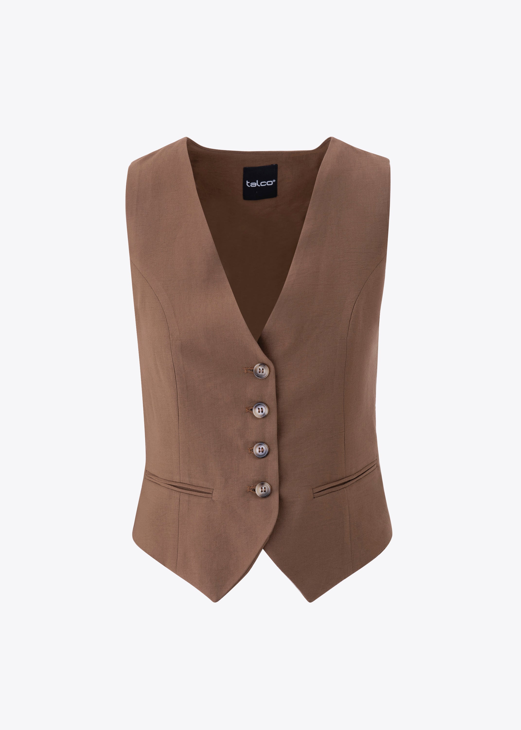 Gilet ad un petto in viscosa effetto mosso - PE25