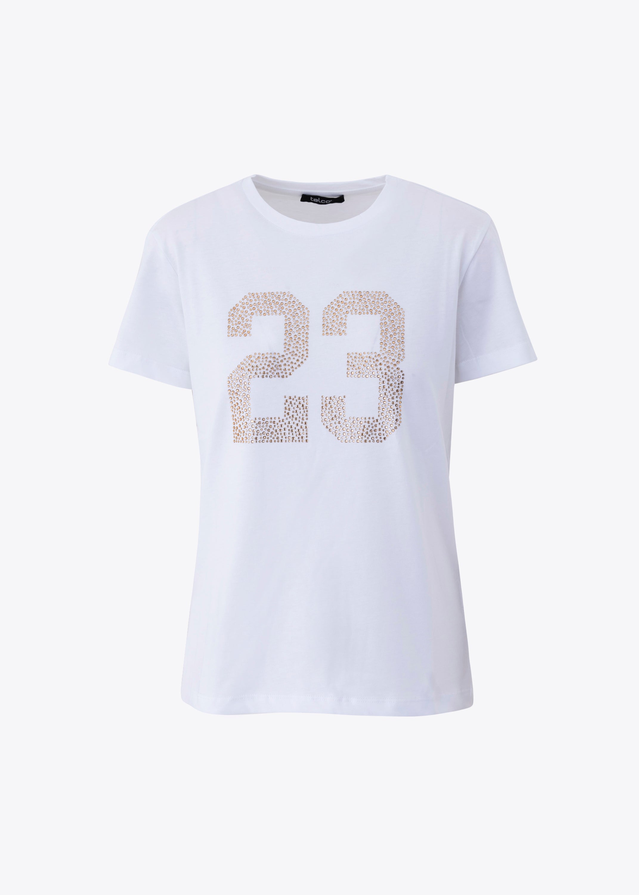 T-shirt in cotone con strass - PE25