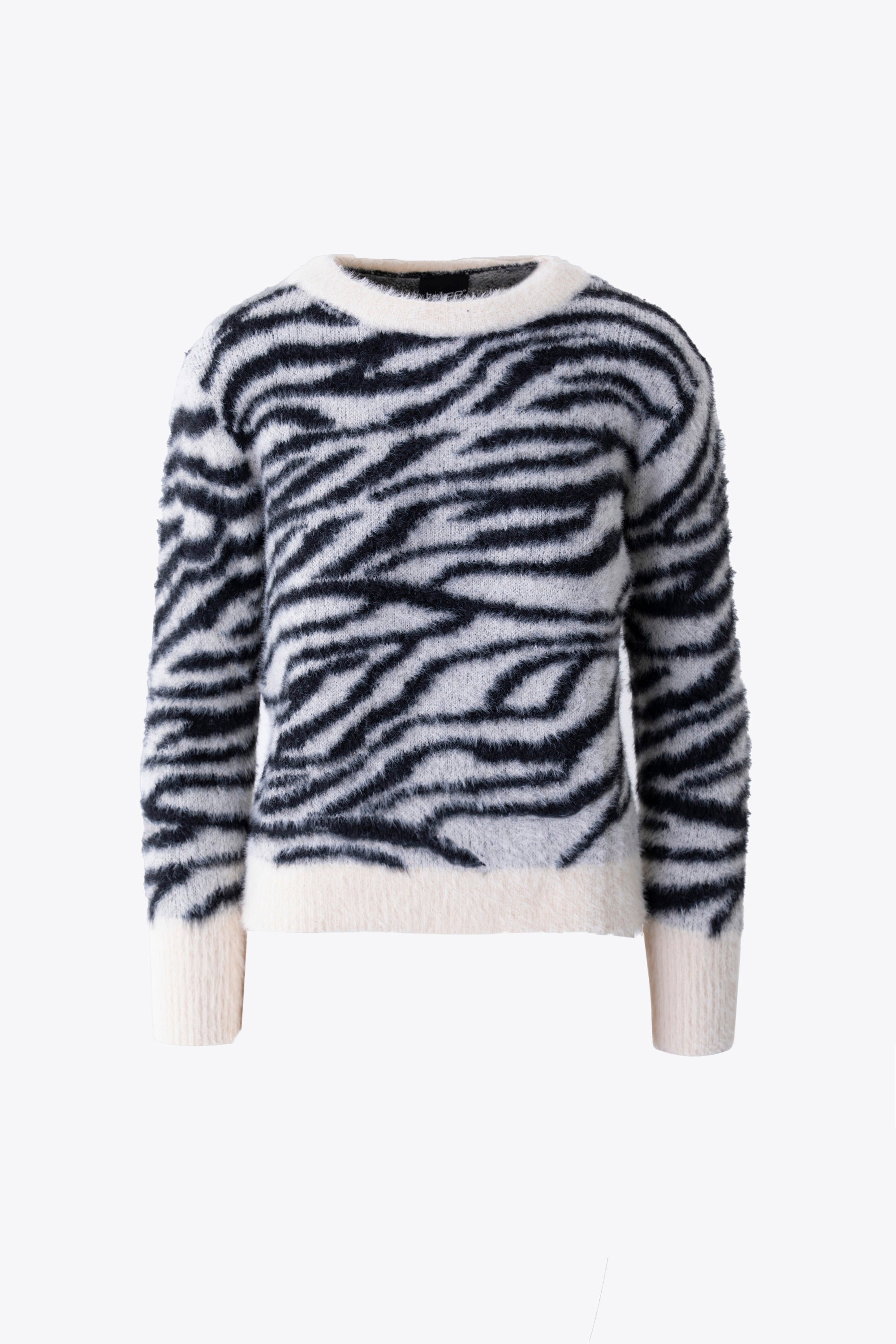Pullover fantasia zebrata effetto pelliccia - FW26