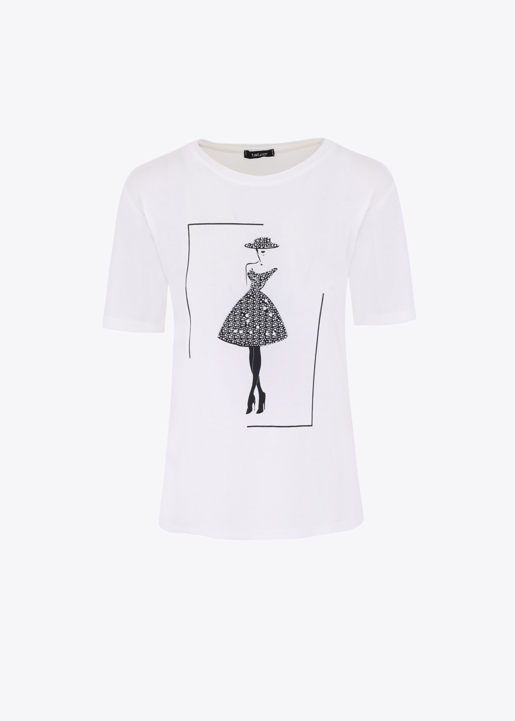 T-shirt in viscosa con strass e perline - FW23