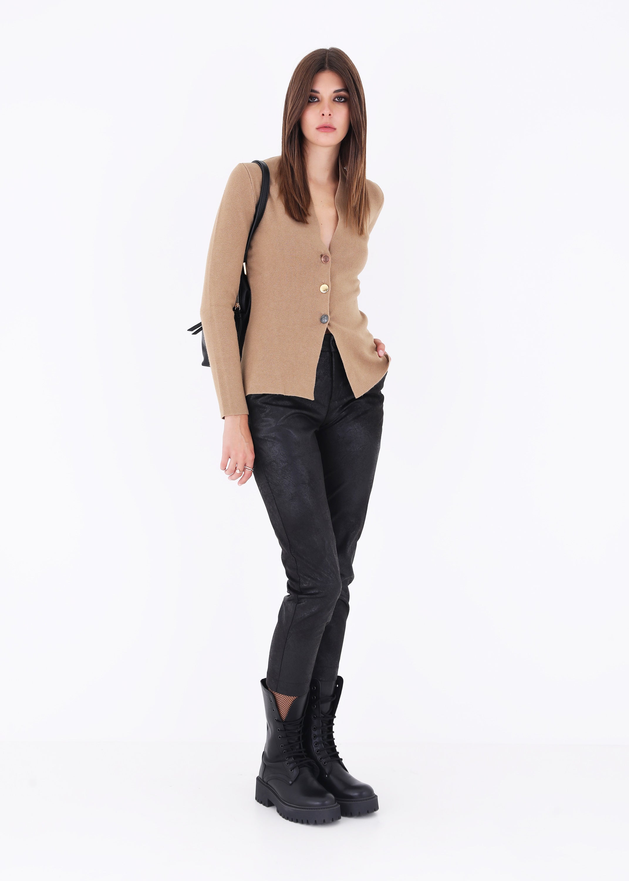 Giacca in maglia con bottoni military - FW23