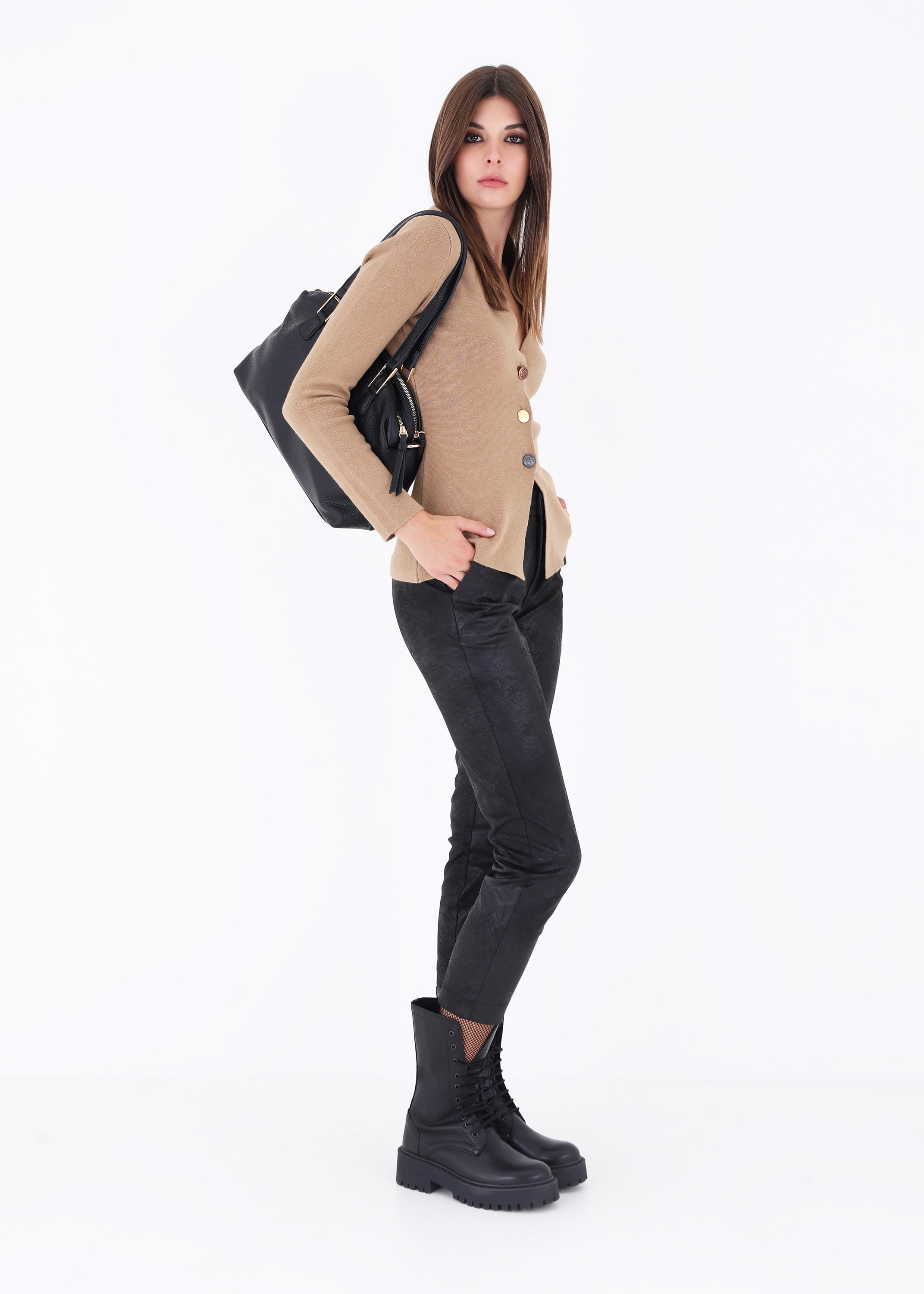Giacca in maglia con bottoni military - FW23