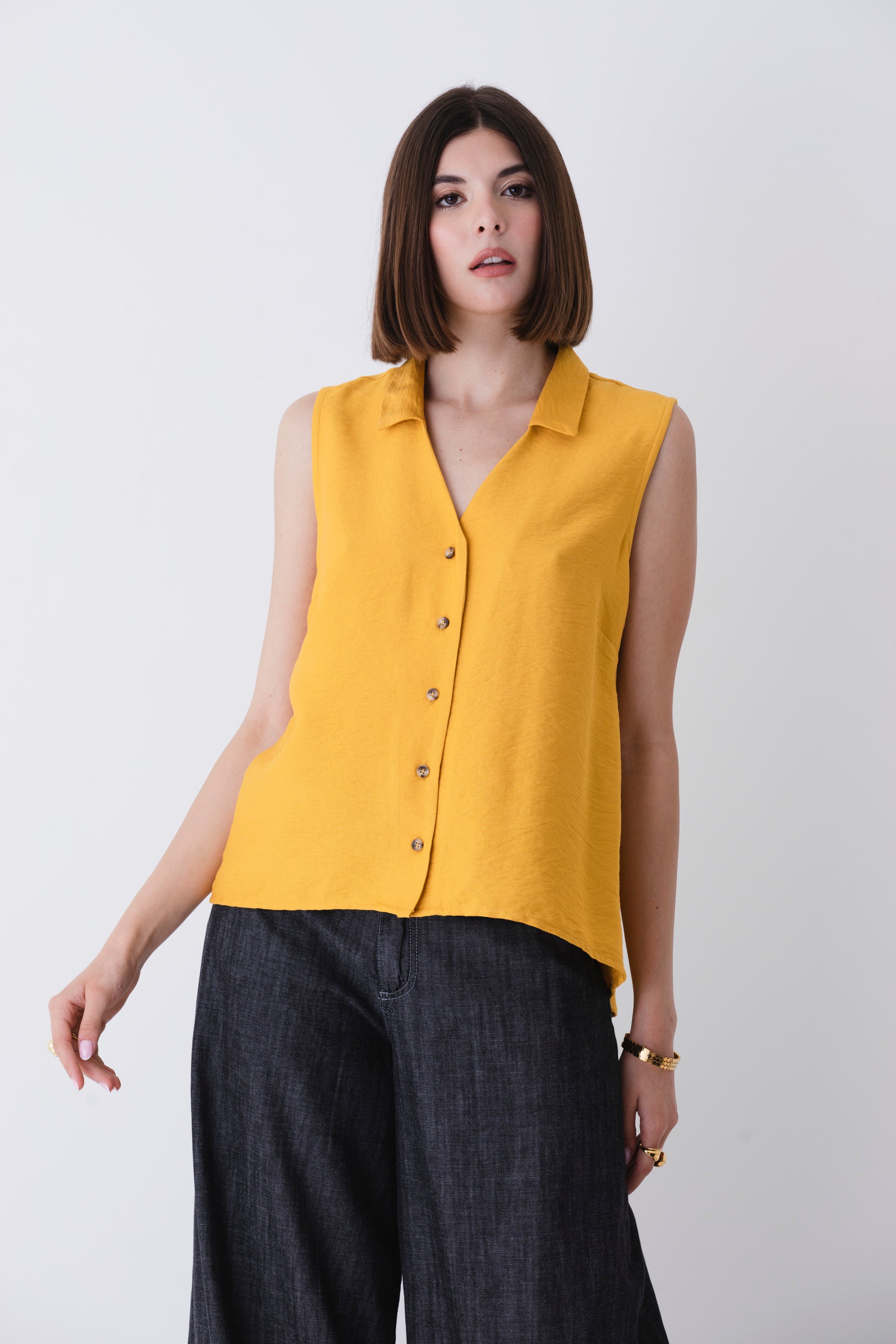 Camicia in viscosa effetto mosso - PE25