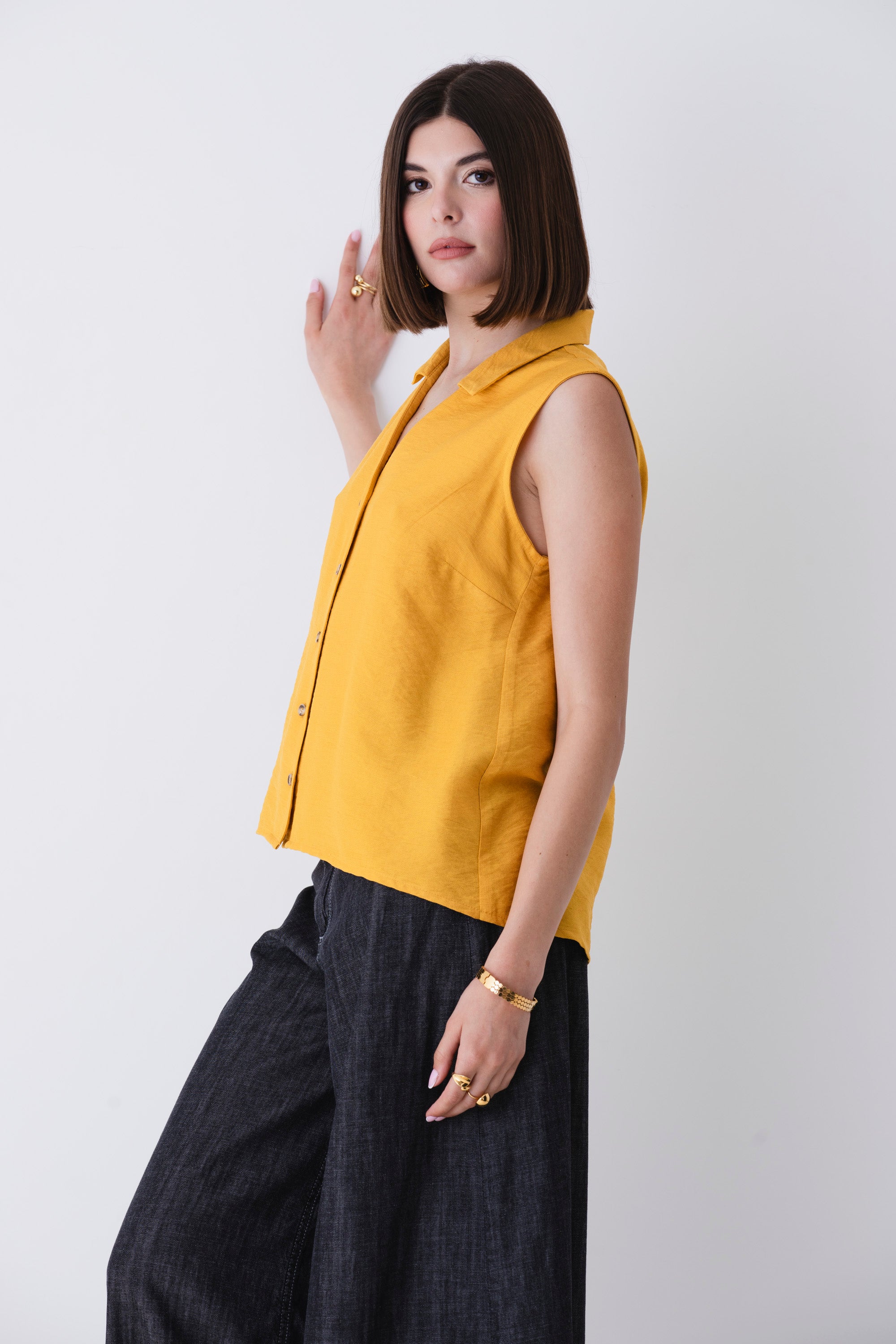 Camicia in viscosa effetto mosso - PE25