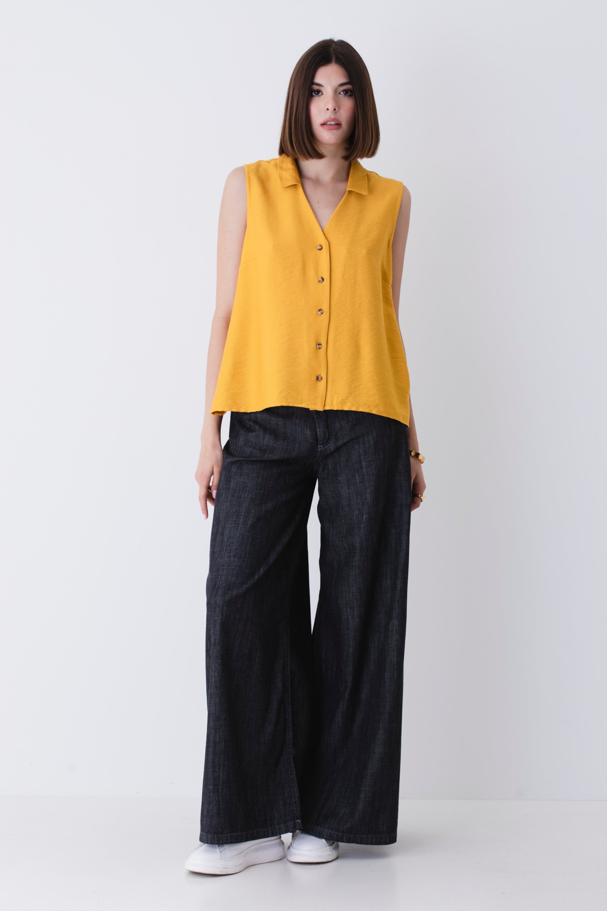 Camicia in viscosa effetto mosso - PE25